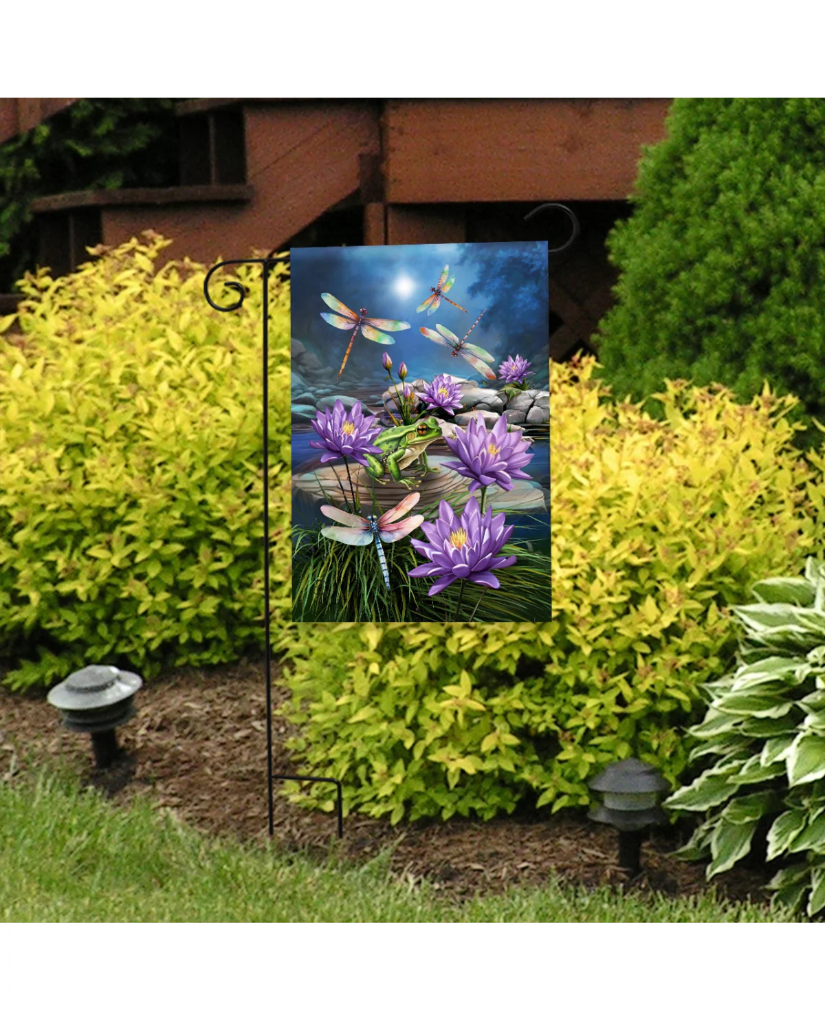 Dragonflies And Frog Garden Flag - Image 2