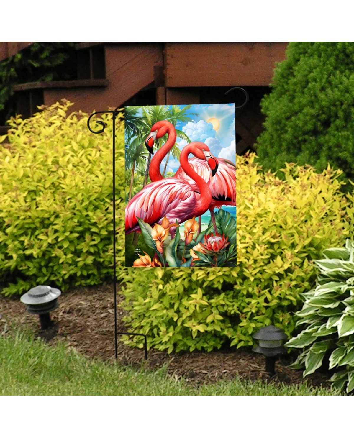 Flamingo Pair Garden Flag - Image 2