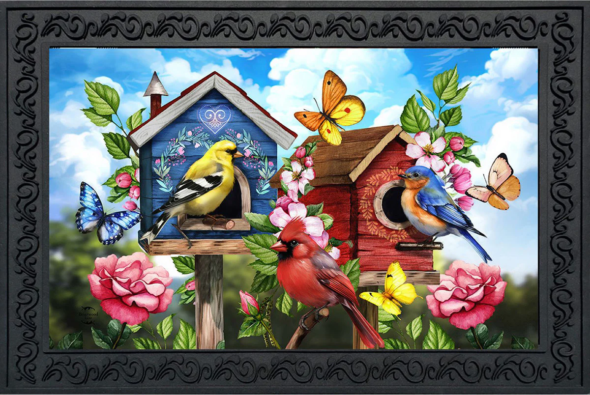 Floral Birdhouse Doormat - Image 2
