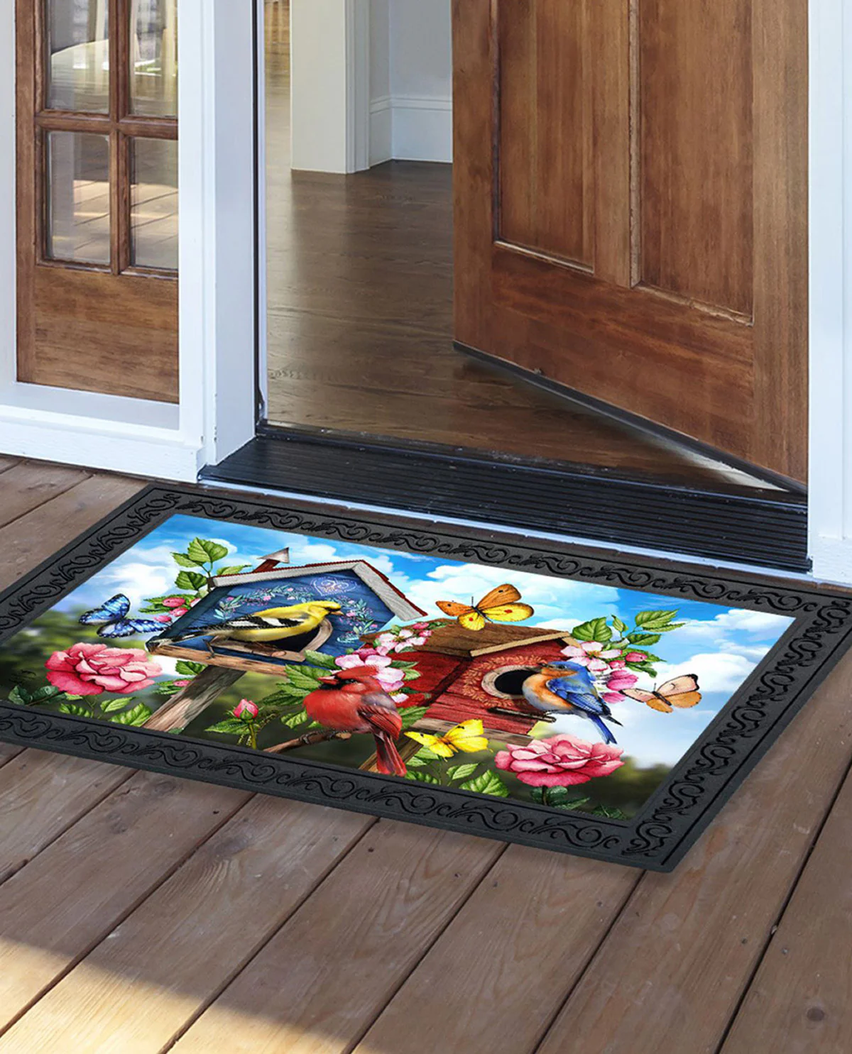 Floral Birdhouse Doormat - Image 3