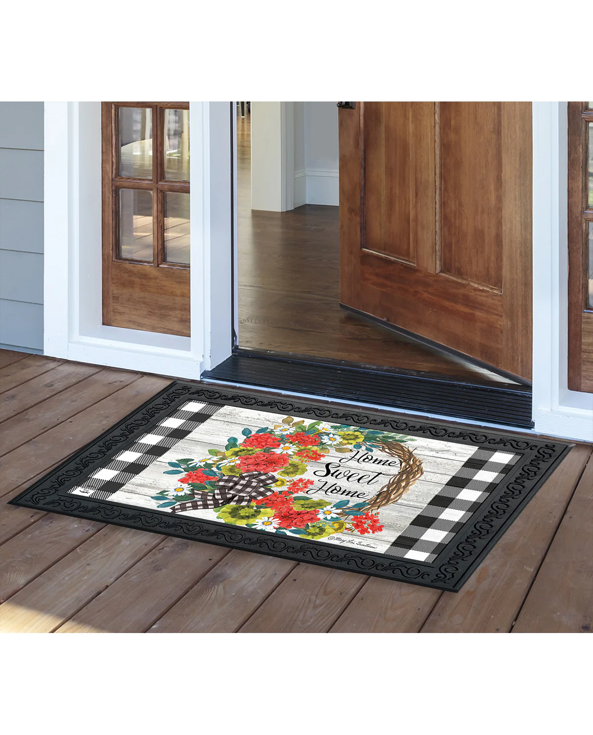 Geranium Wreath Summer Doormat - Image 2