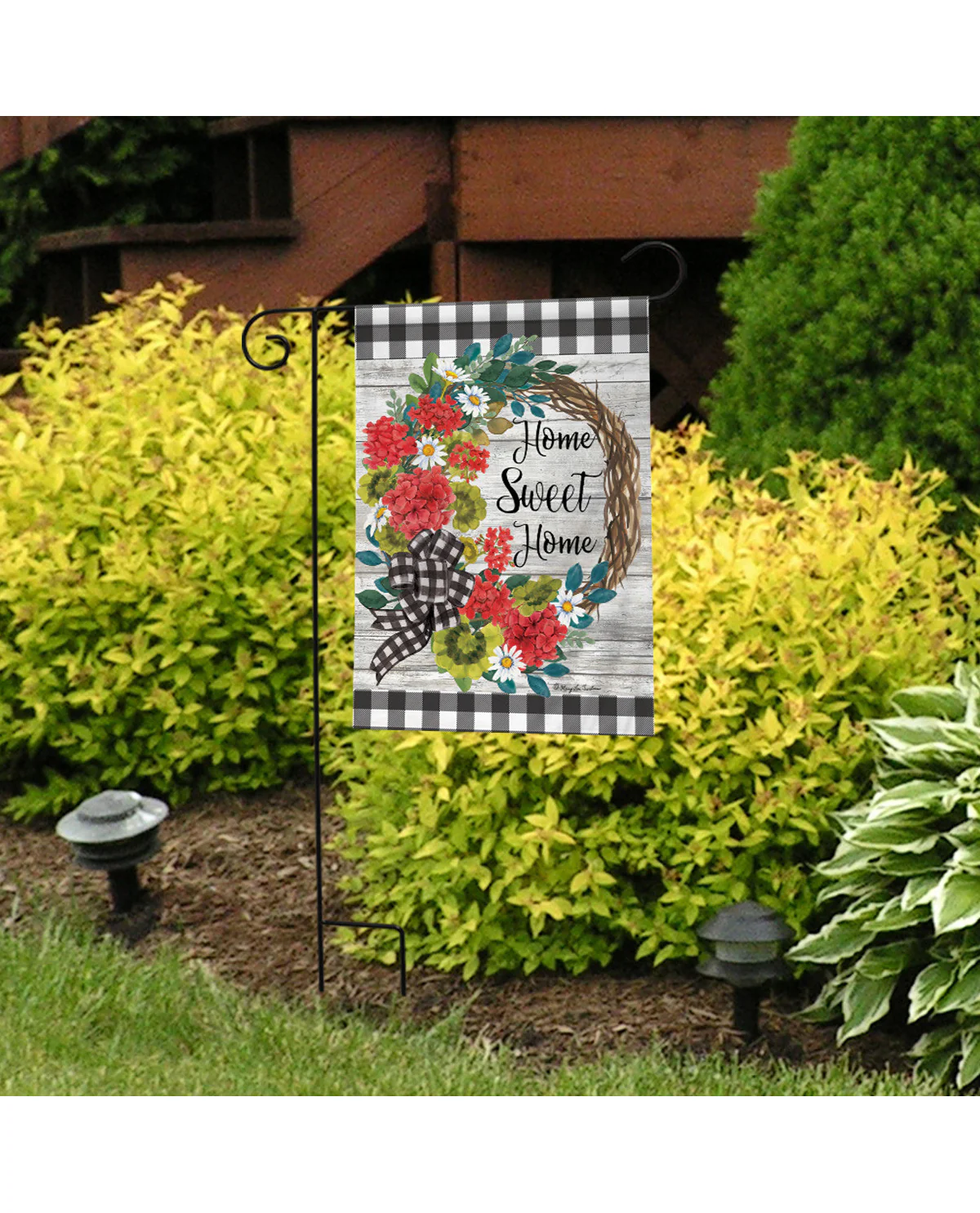 Geranium Wreath Summer Garden Flag - Image 2