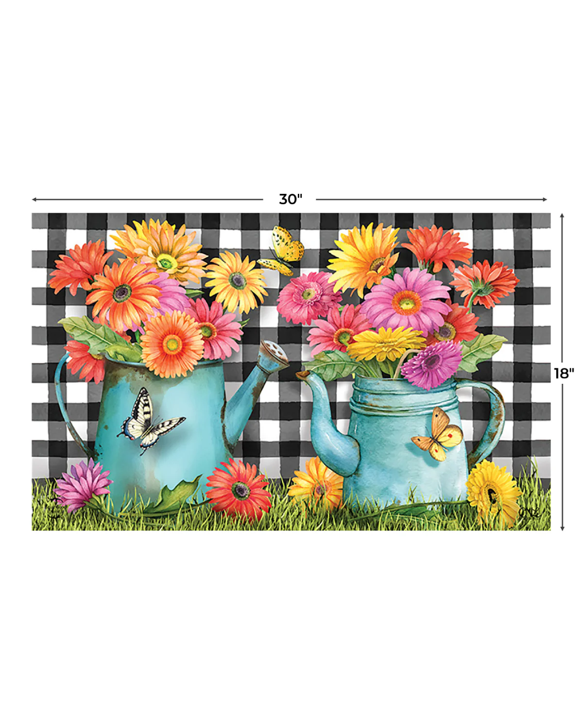 Gerber Daisy Watering Can Doormat - Image 3