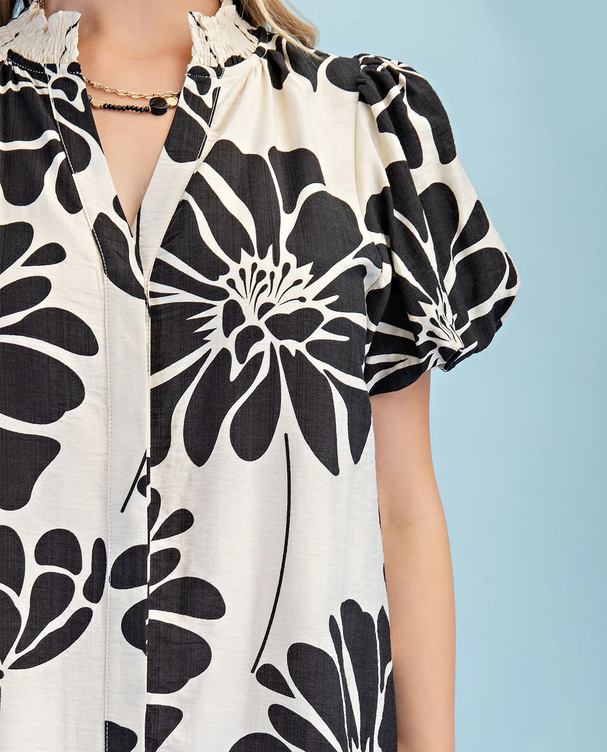 Gigio Floral Print Button Down Dress Black - Image 2