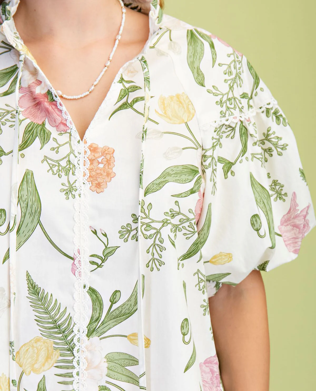 Gigio Flower Print Top Off White - Image 3