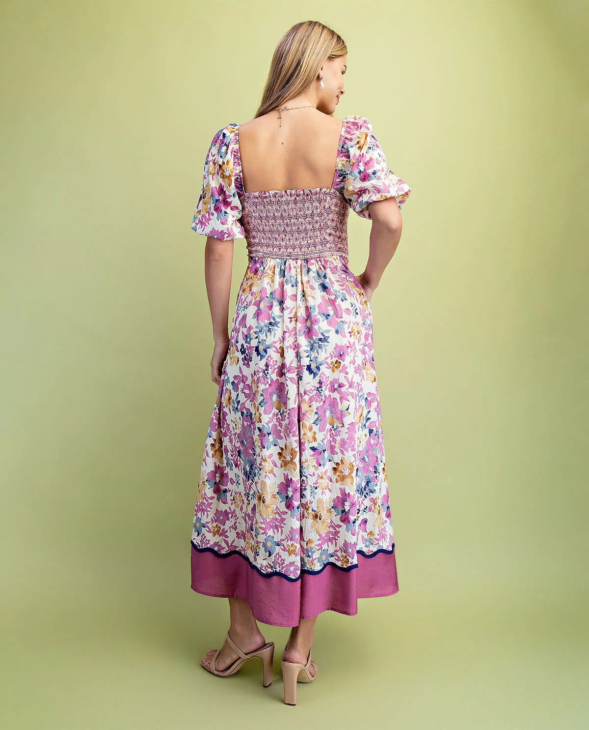 Gigio Mixed Print Dress Mauve - Image 3