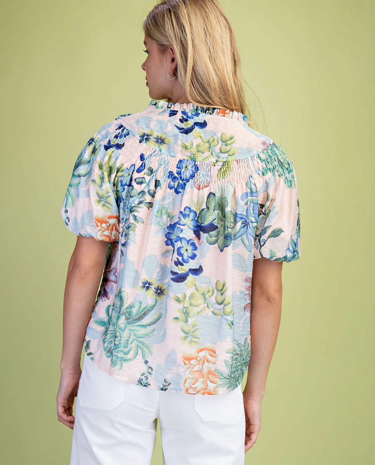 Gigio Print Button Down Top Forest Mix - Image 3