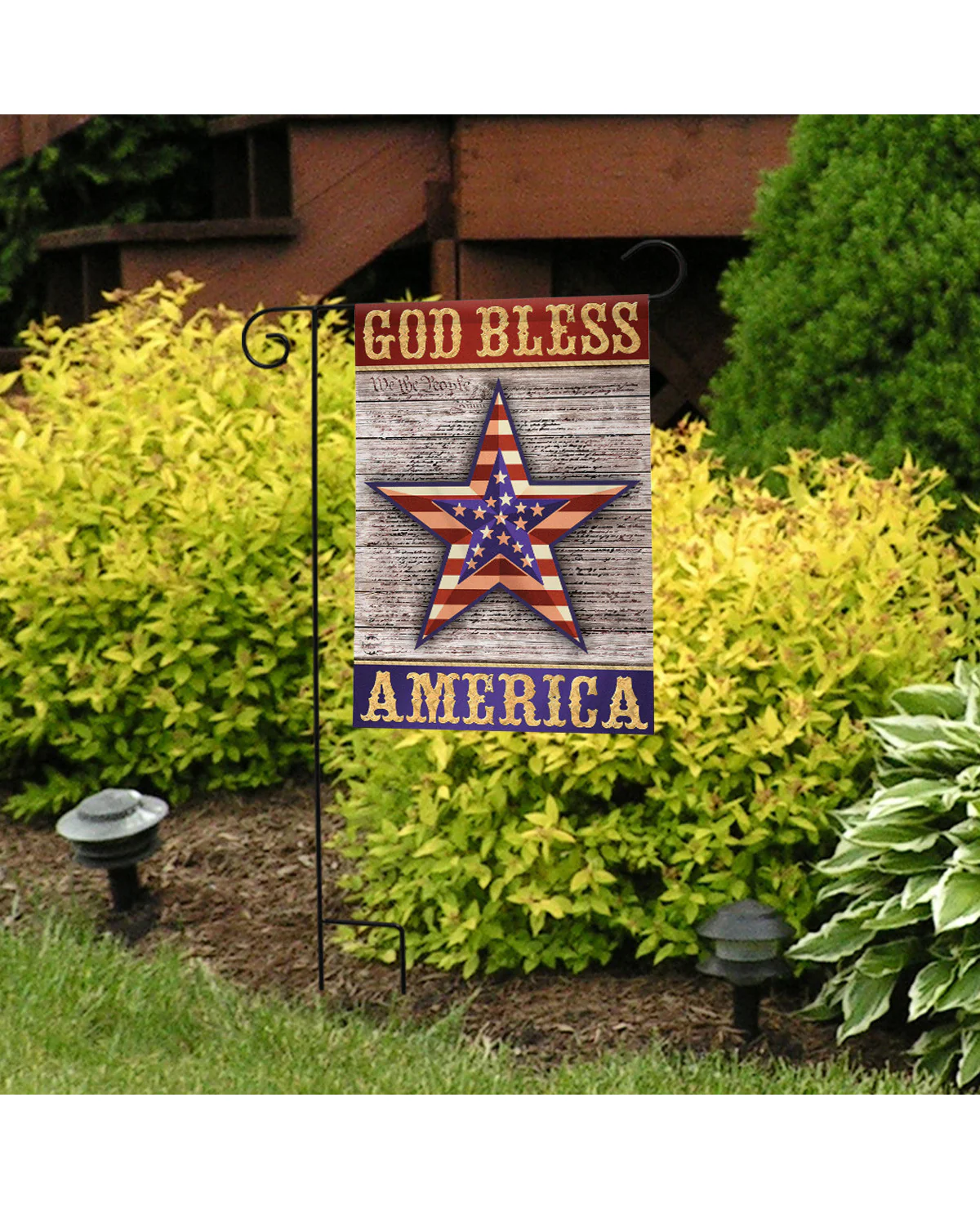 God Bless America Star Garden Flag - Image 2