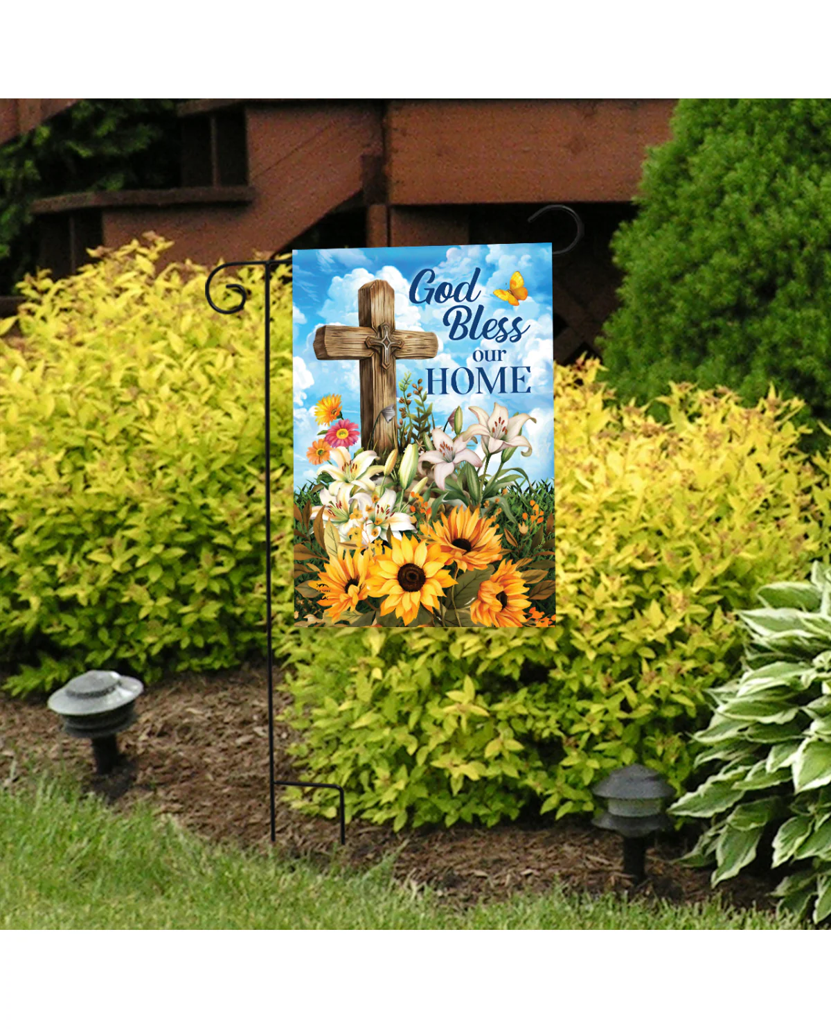 "God Bless Our Home" Garden Flag - Image 2