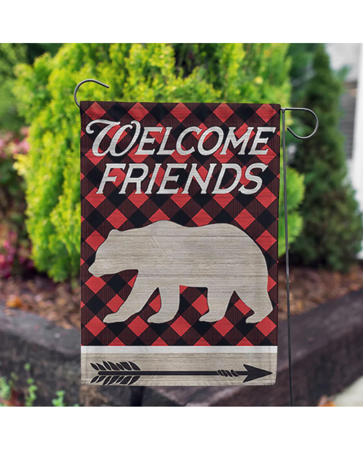 Welcome Friends Bear Garden Flag - Image 2