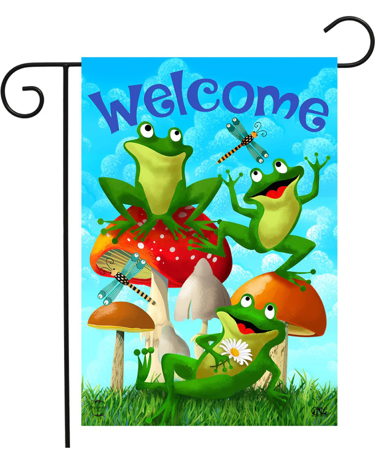 Happy Frogs Garden Flag - Image 3