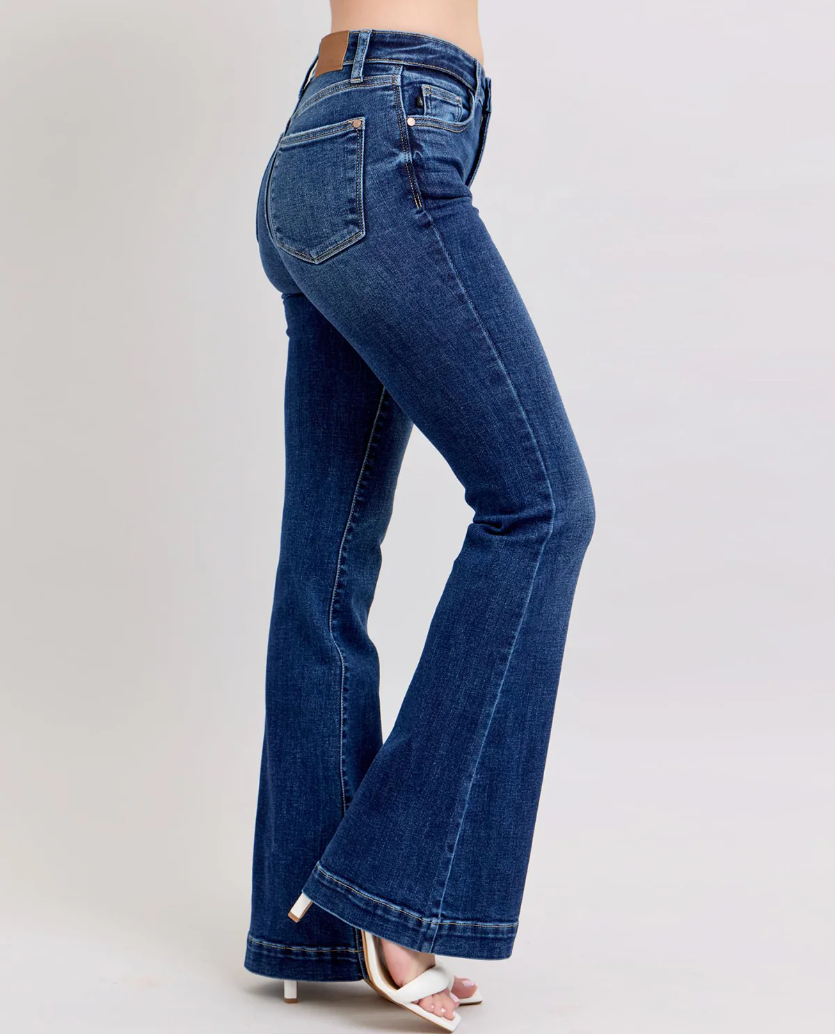 Judy Blue High Waist Flare with Trouser Hem Jeans - Image 4