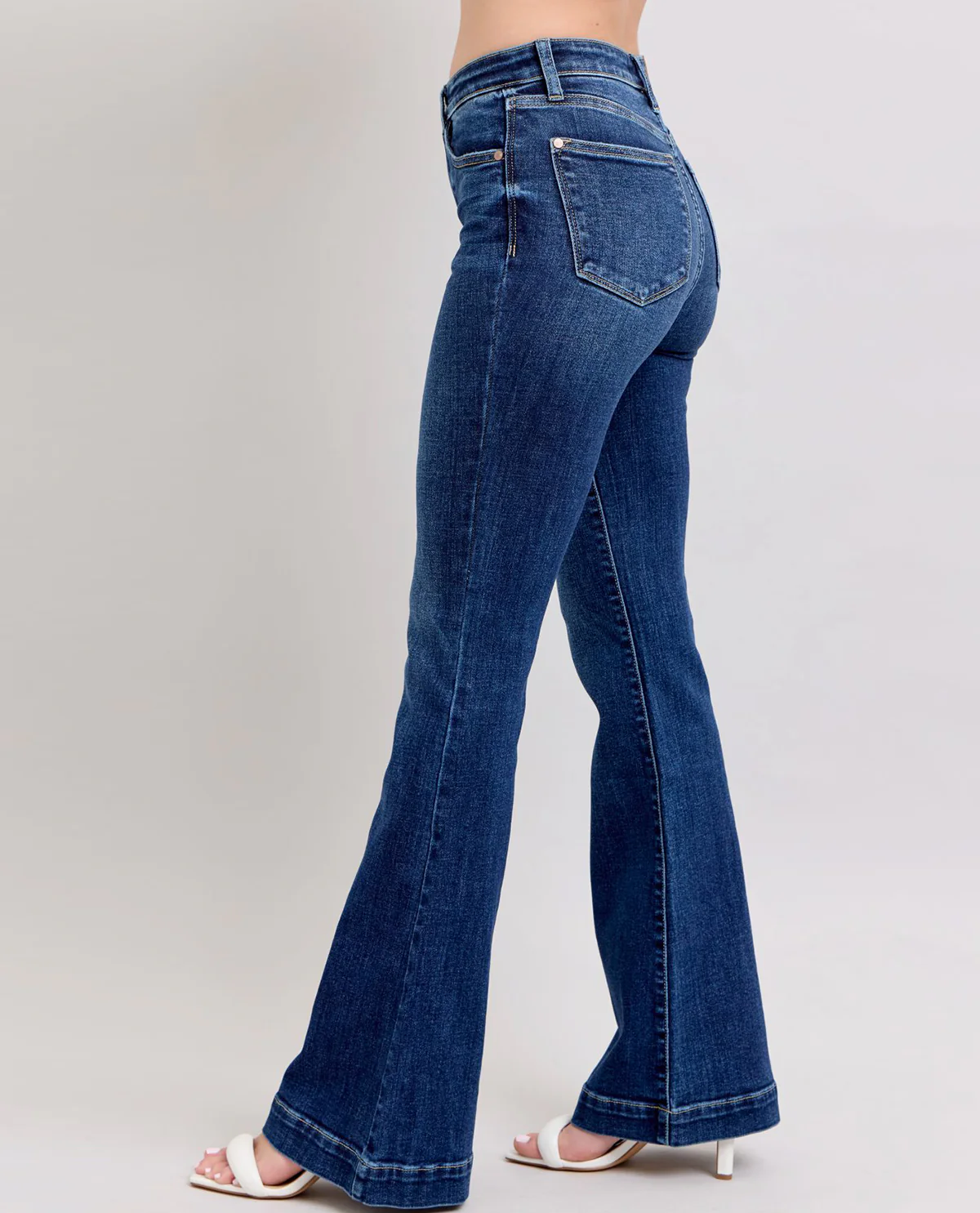 Judy Blue High Waist Flare with Trouser Hem Jeans - Image 5