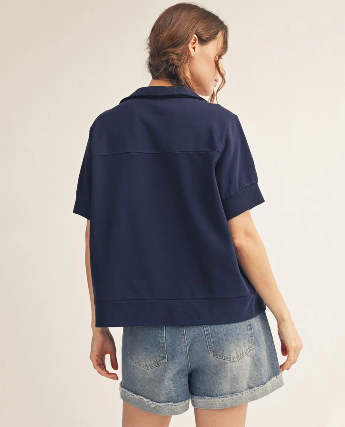 Jodifl Johnny Collar American Flag Top Navy - Image 3