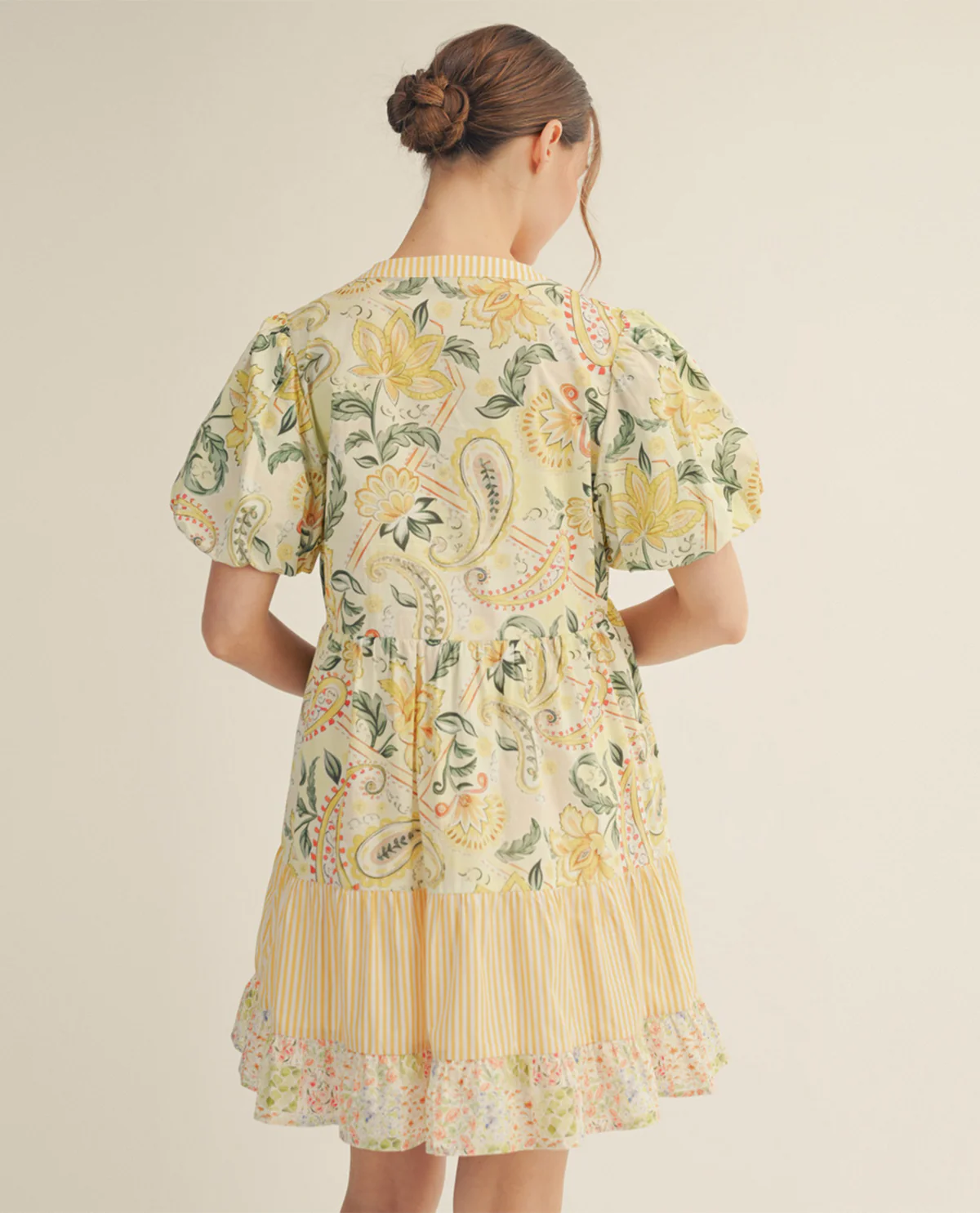 Jodifl Mixed Print Dress Yellow - Image 2