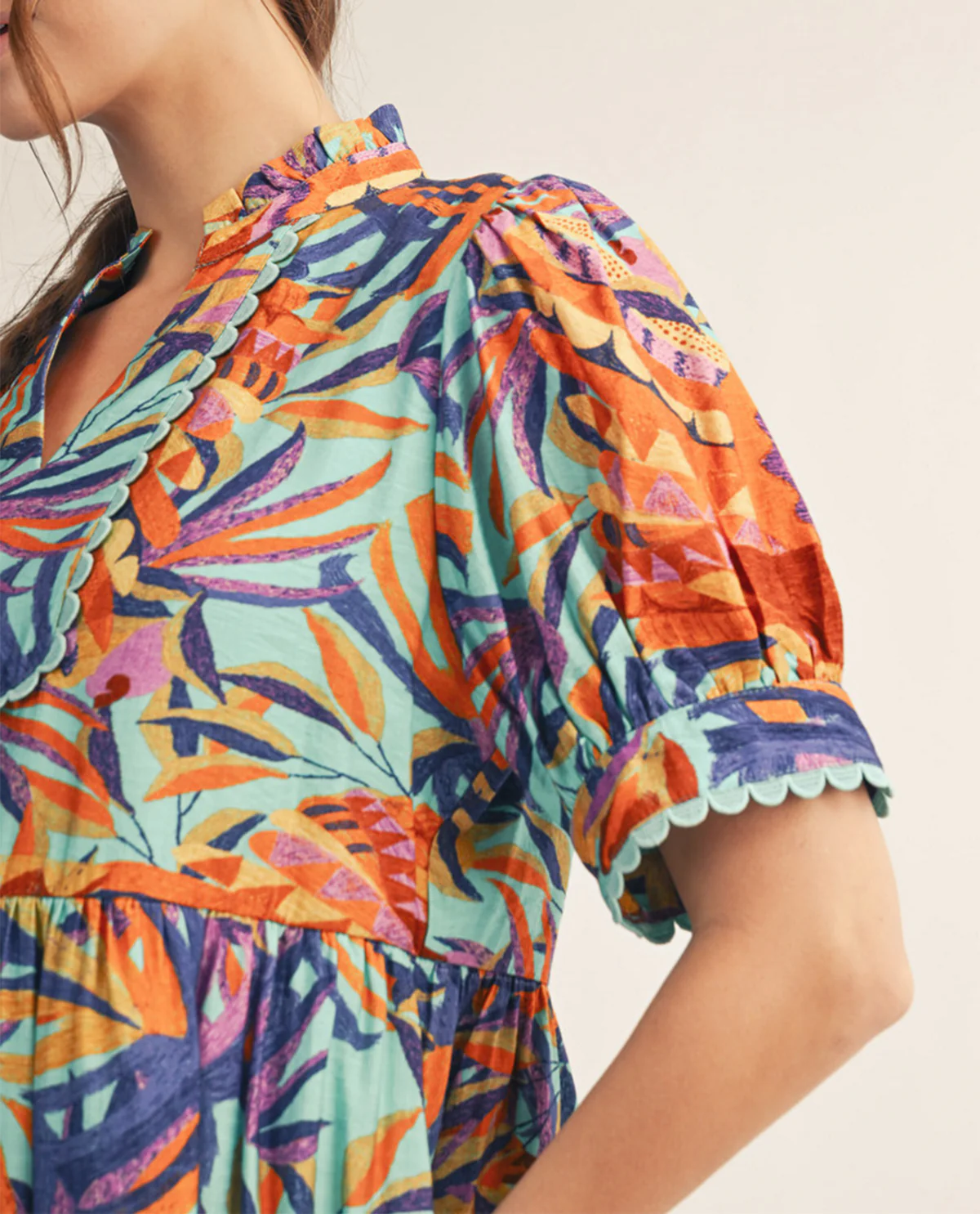 Jodifl Print Dress Aqua - Image 2