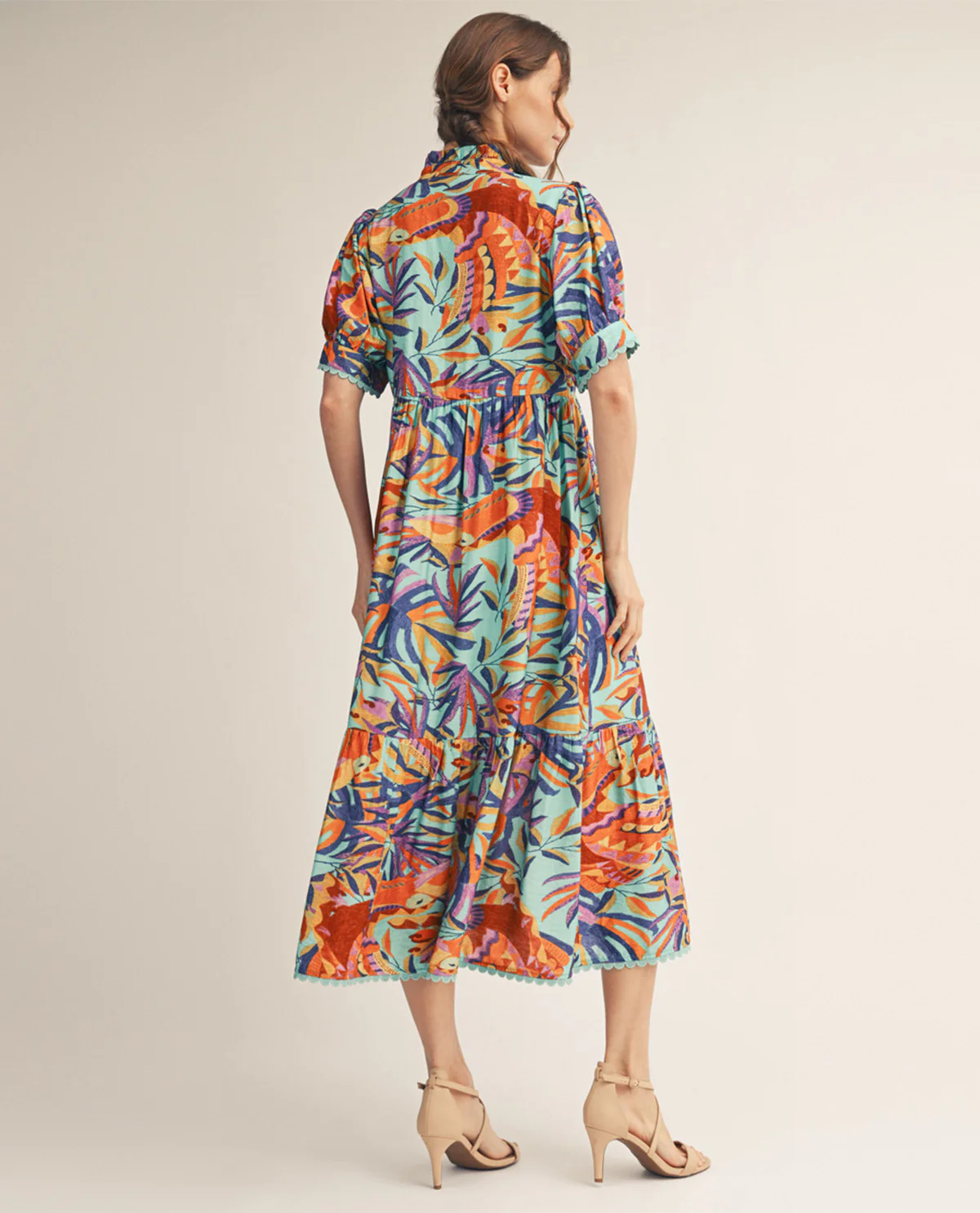 Jodifl Print Dress Aqua - Image 3