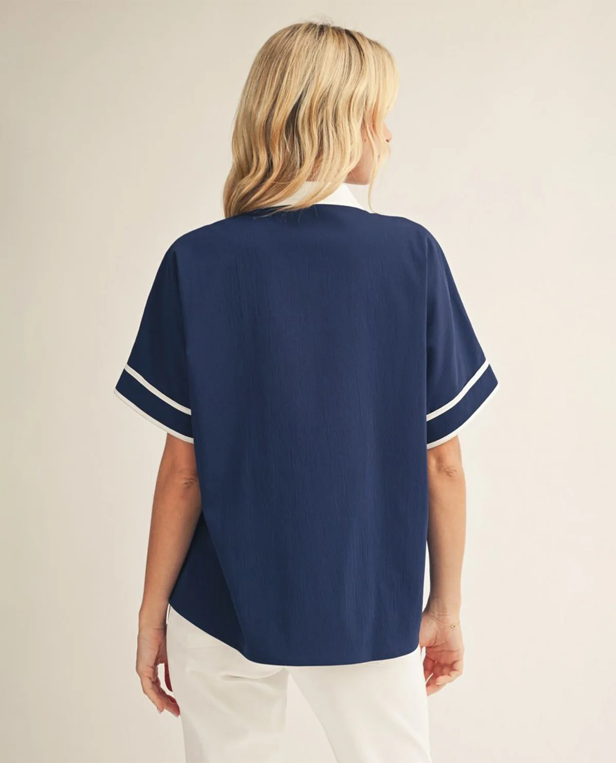 Jodifl Solid Top With Applique Navy - Image 2