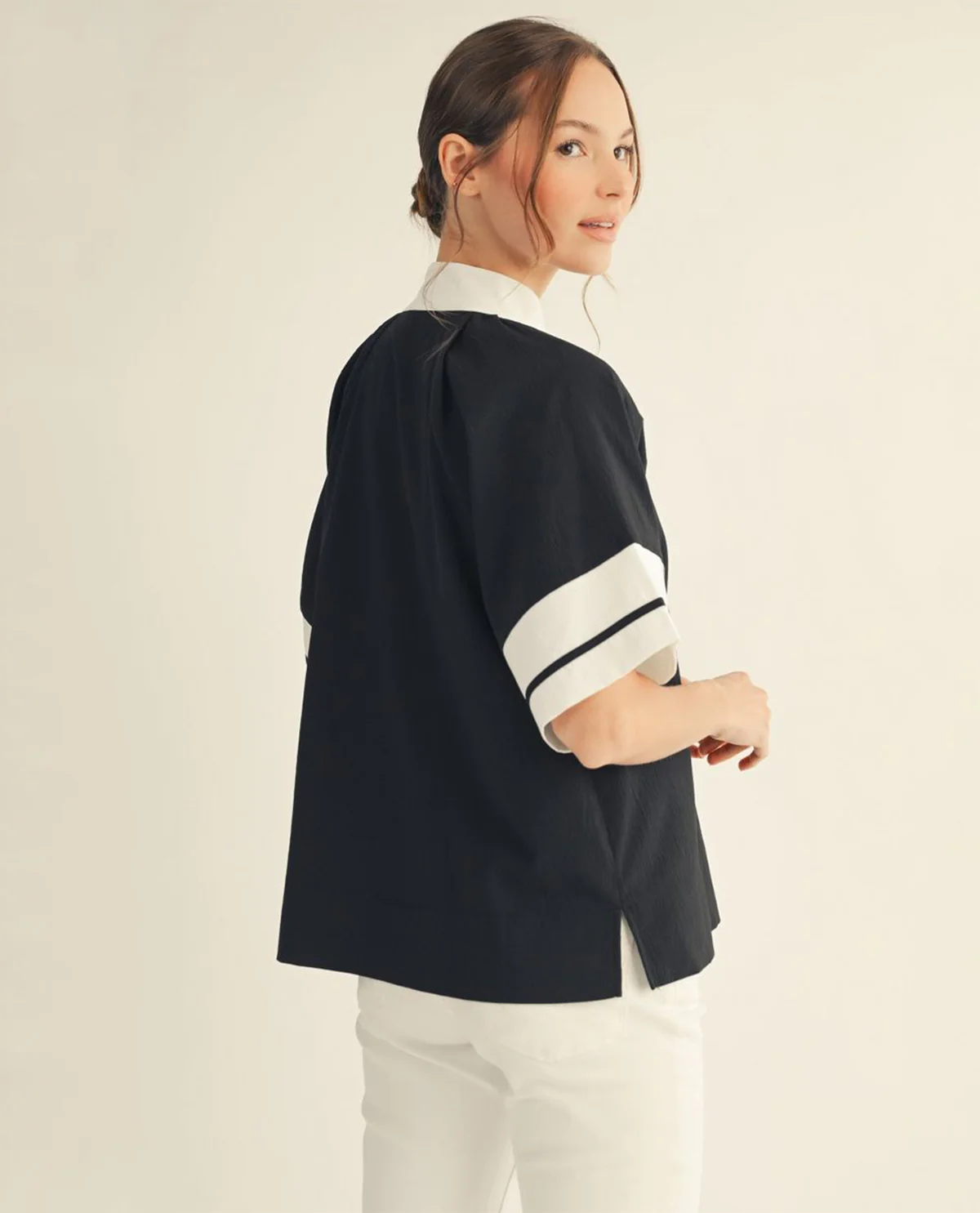 Jodifl Solid Top With Contrast Trim Black - Image 3
