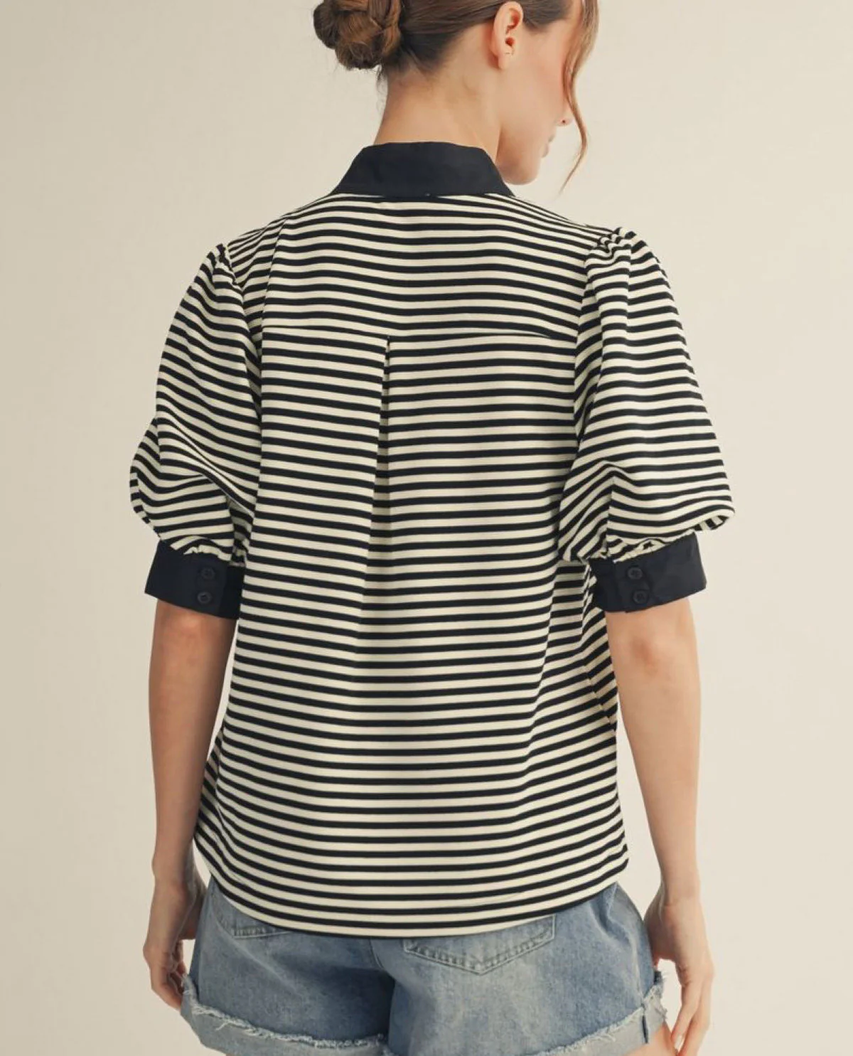 Jodifl Stripe Top With Solid Contrast Trim - Image 2