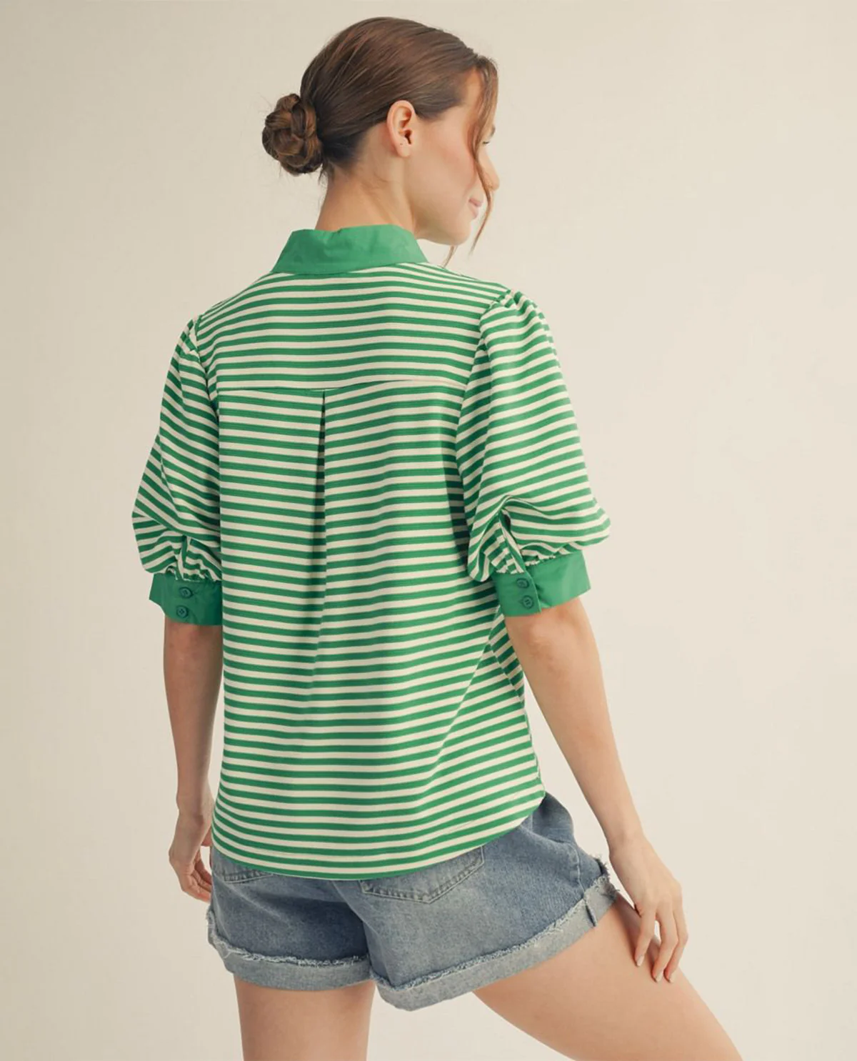 Jodifl Stripe Top With Solid Contrast Trim - Image 5