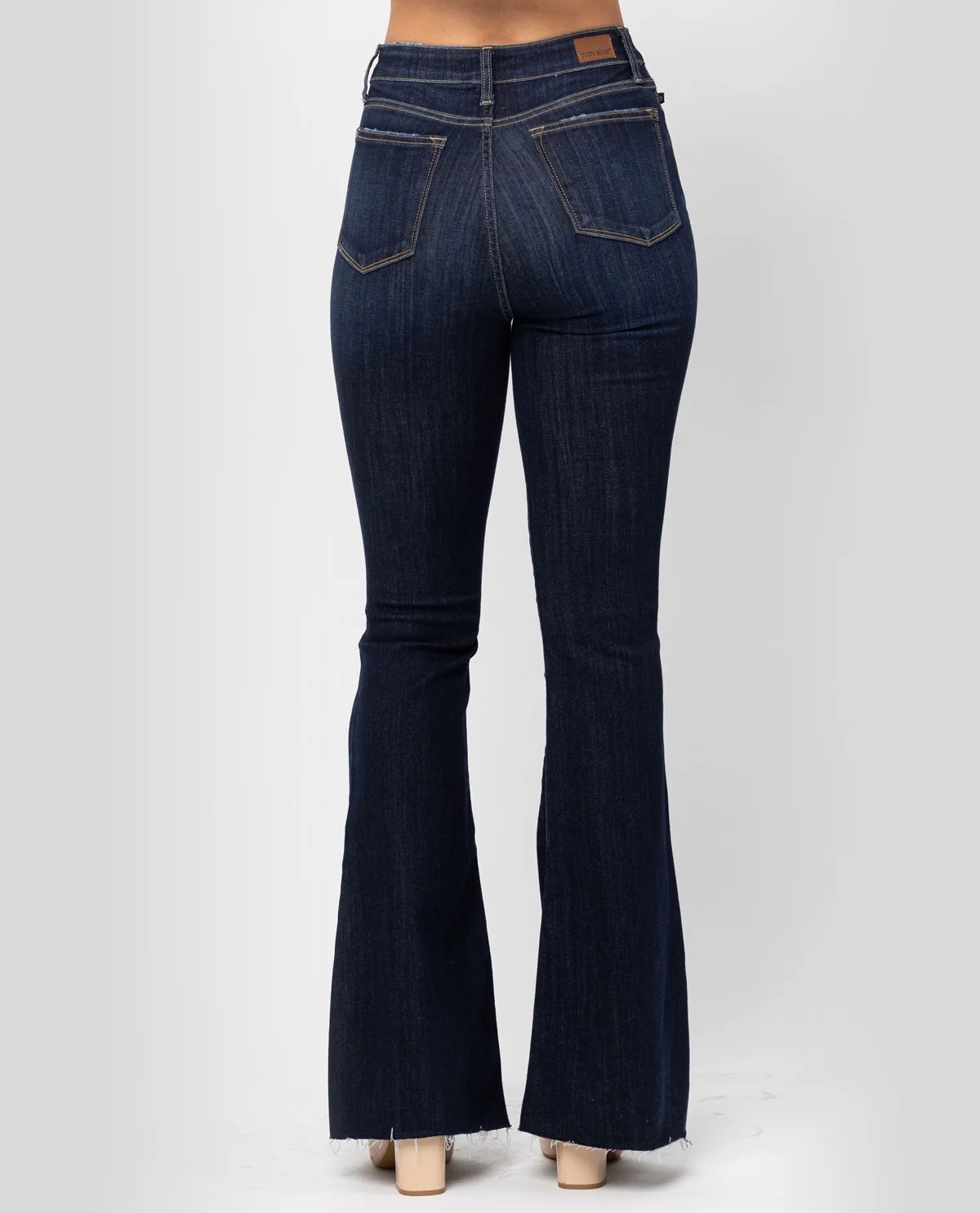 Judy Blue High Rise Raw Hem Flare Fit Denim - Image 2