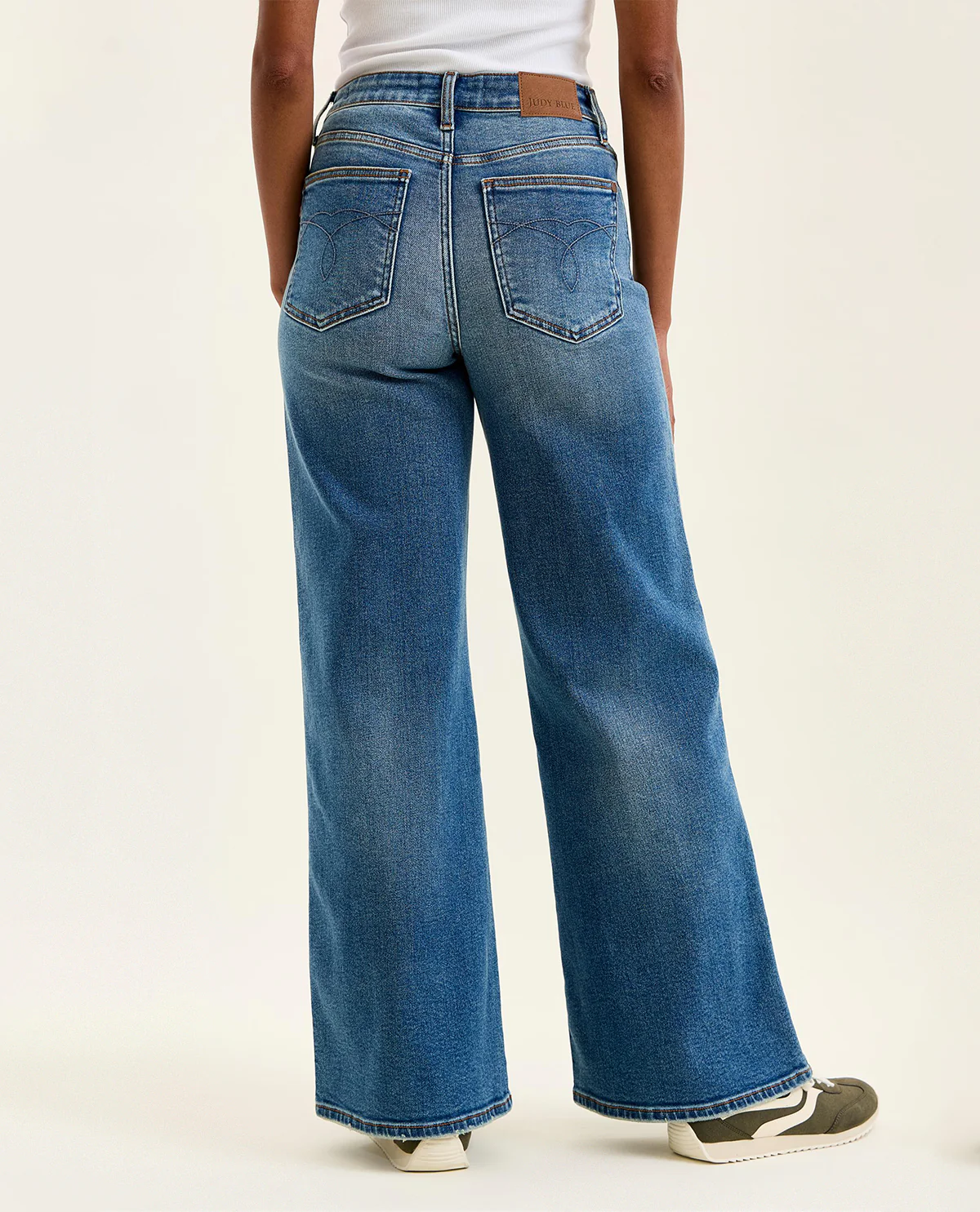 Judy Blue High Waist Retro Wide Jeans Medium Wash - Image 3