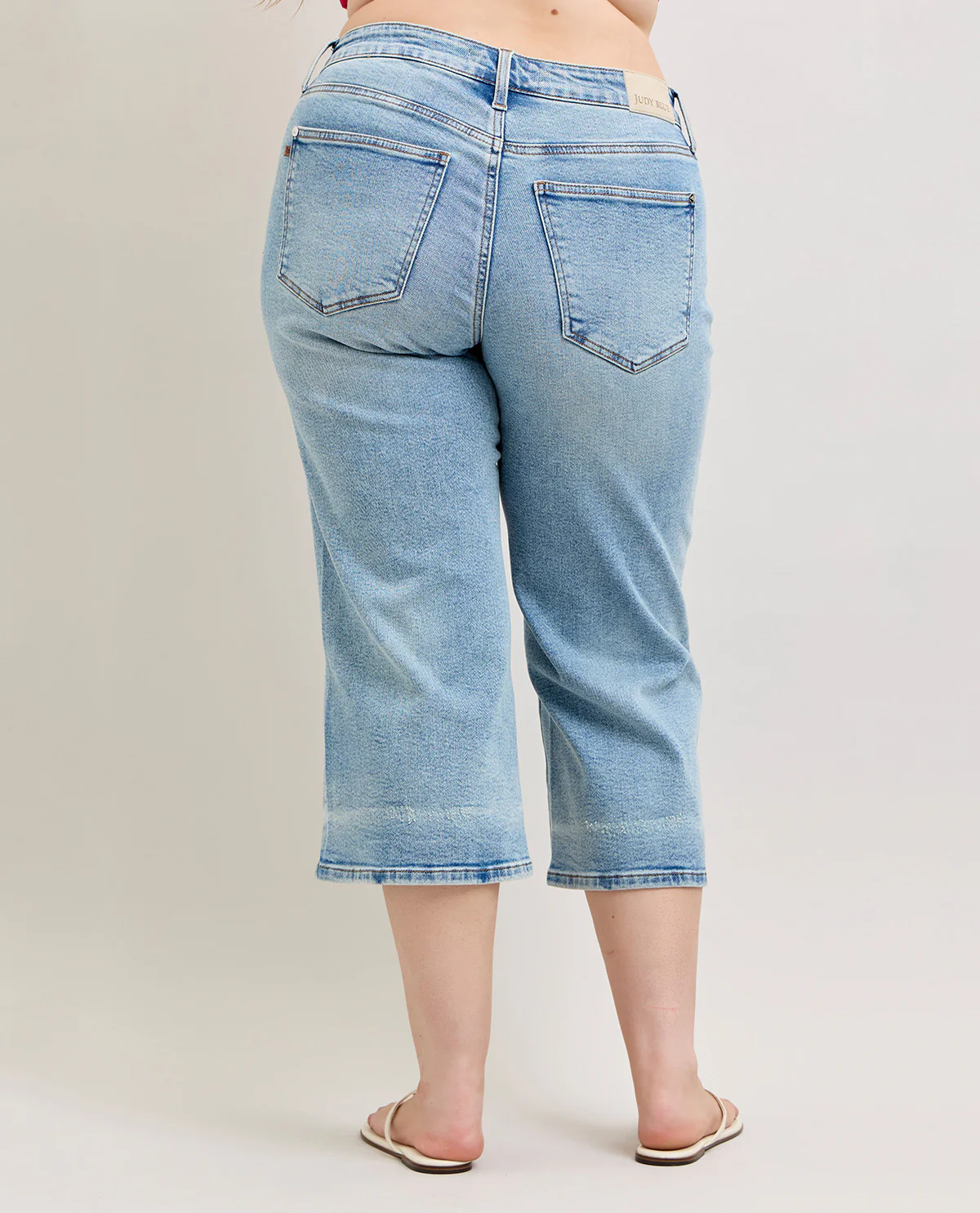 Judy Blue Mr Wide Crop Jeans Medium Wash - Image 3