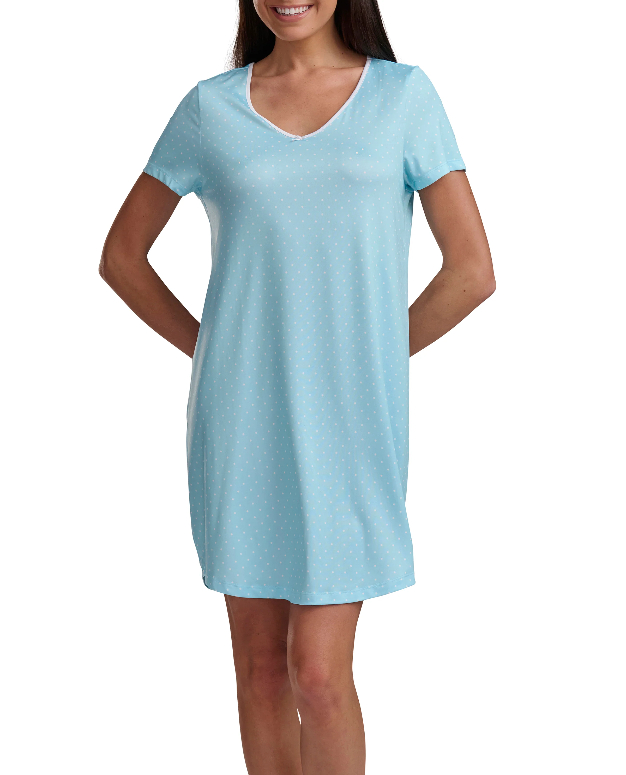 Karen Neuburger Short Sleeve Sheer Bow Sleepdress - Image 10