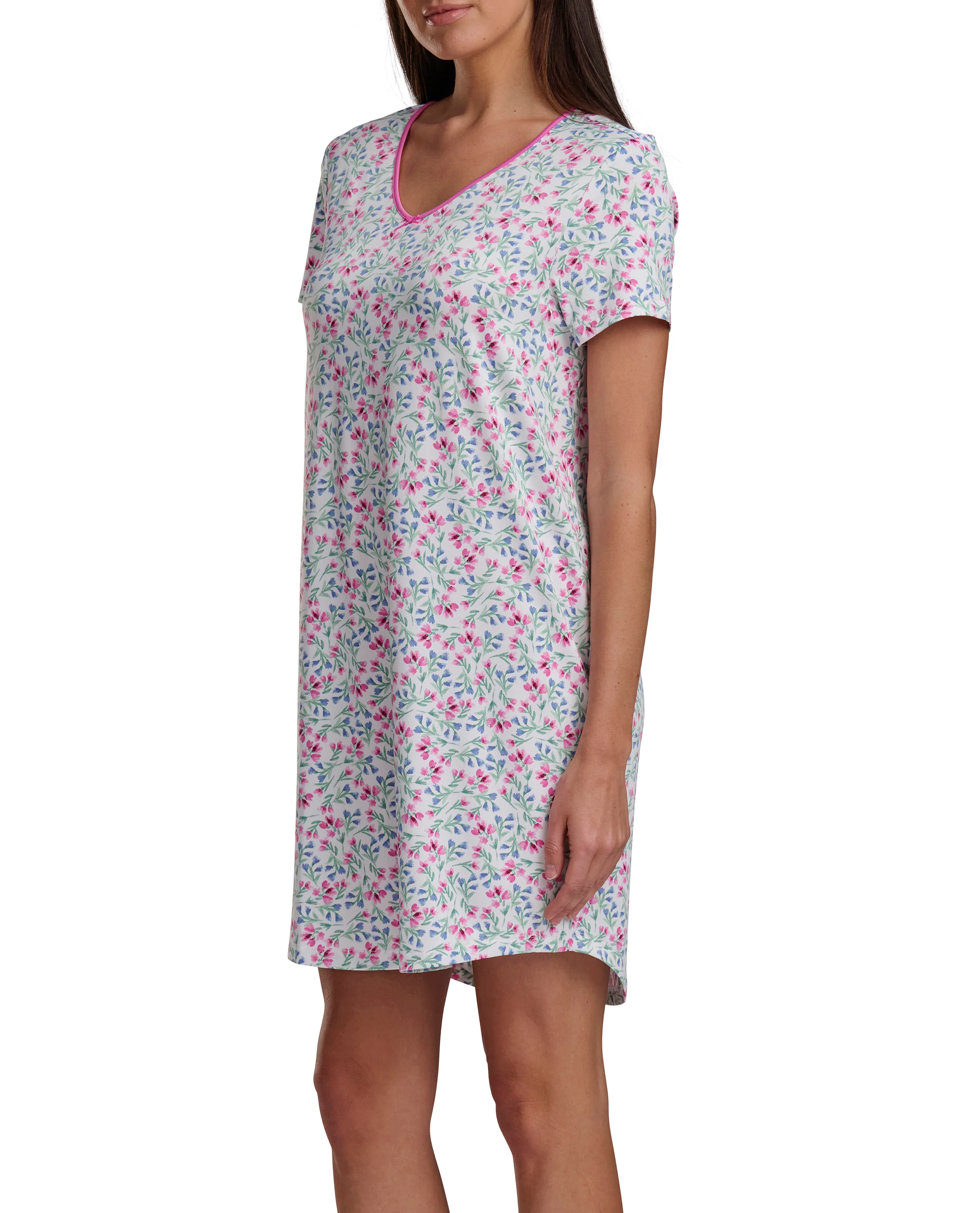 Karen Neuburger Short Sleeve Sheer Bow Sleepdress - Image 2
