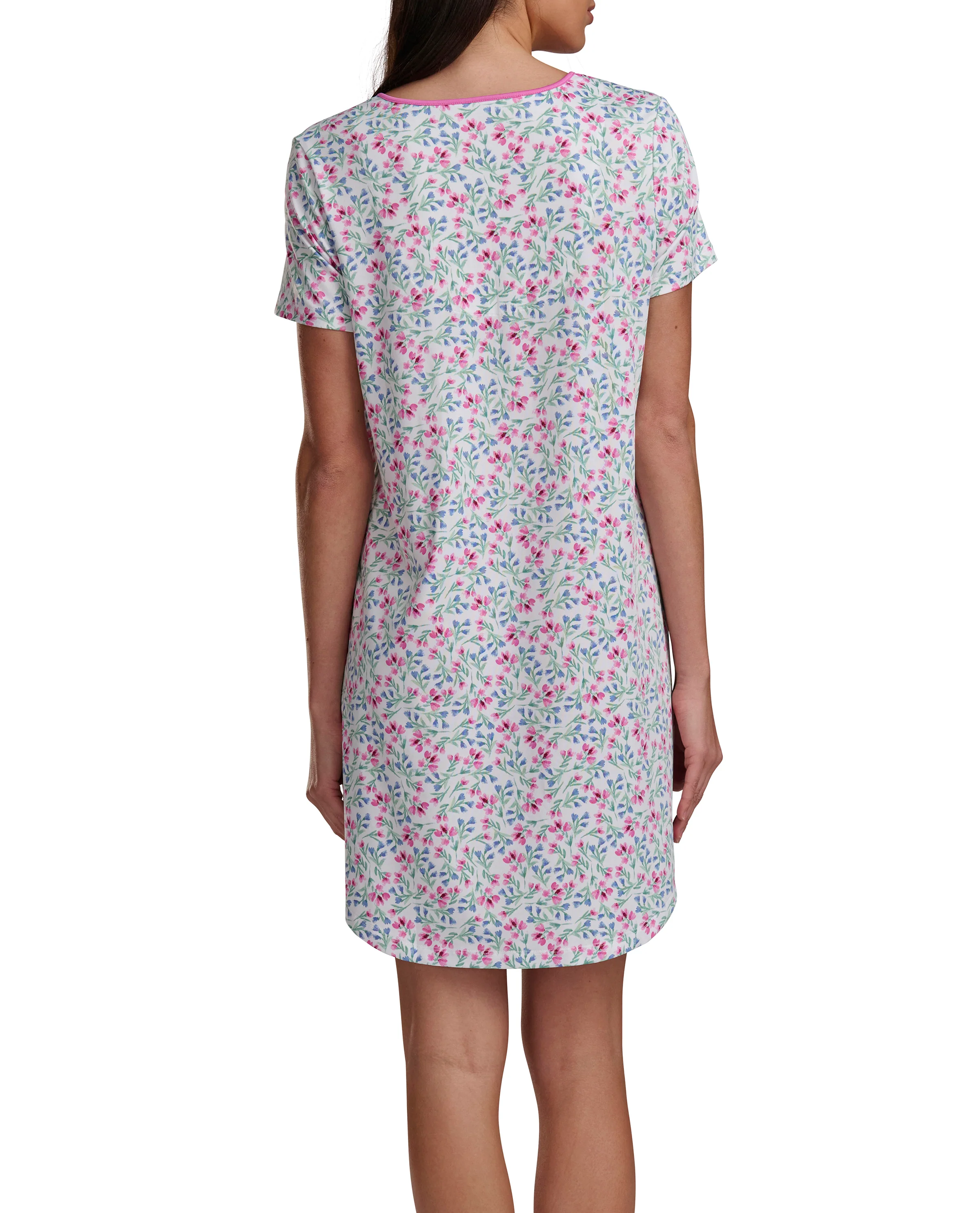 Karen Neuburger Short Sleeve Sheer Bow Sleepdress - Image 4