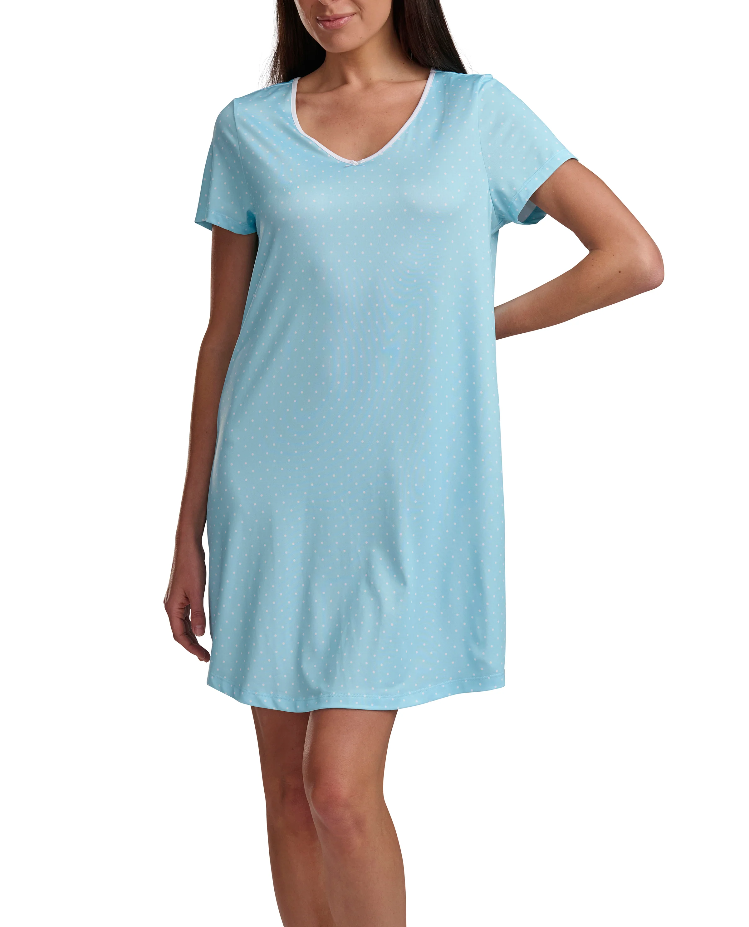 Karen Neuburger Short Sleeve Sheer Bow Sleepdress - Image 6