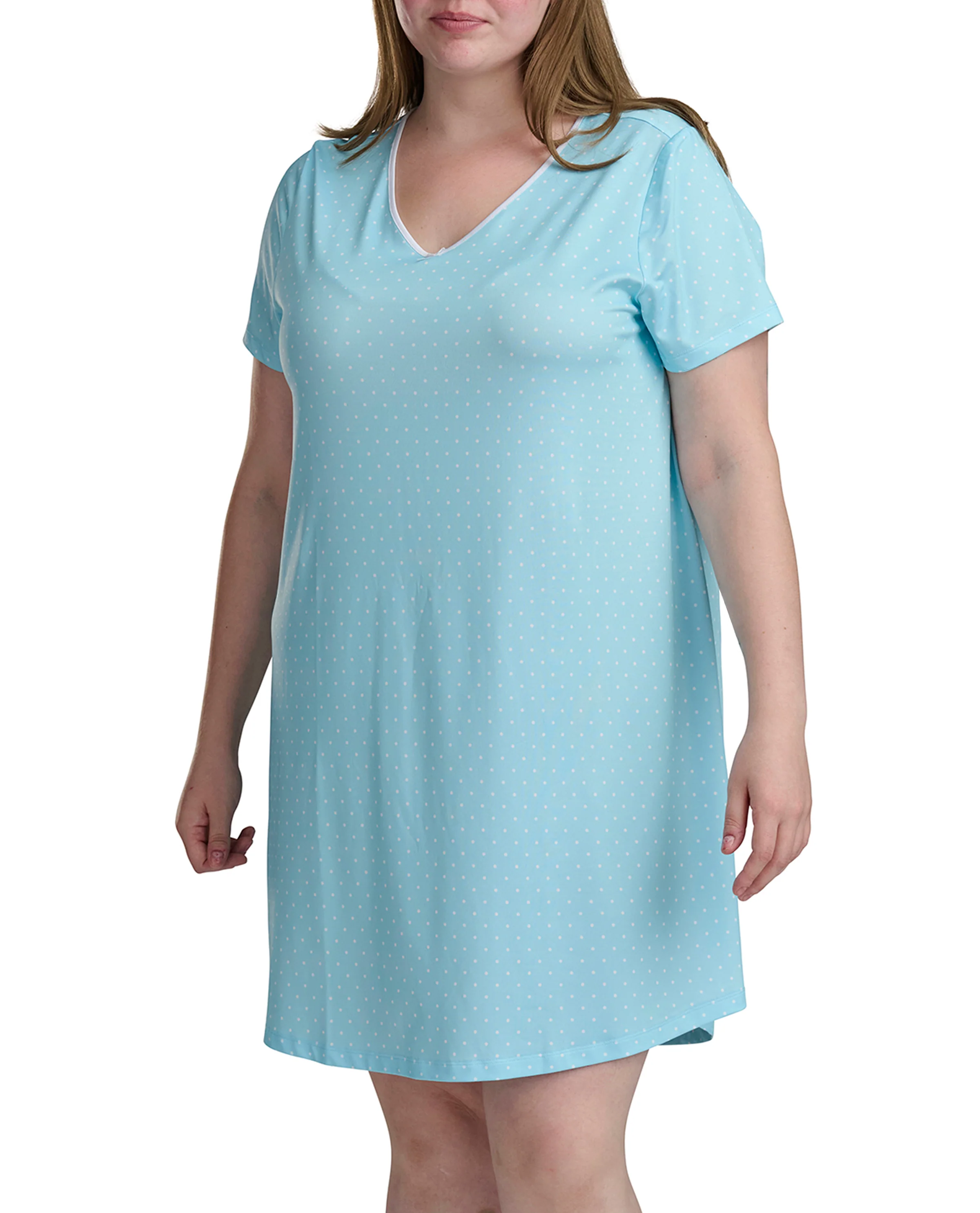 Karen Neuburger Short Sleeve Sheer Bow Sleepdress Blue - Image 2
