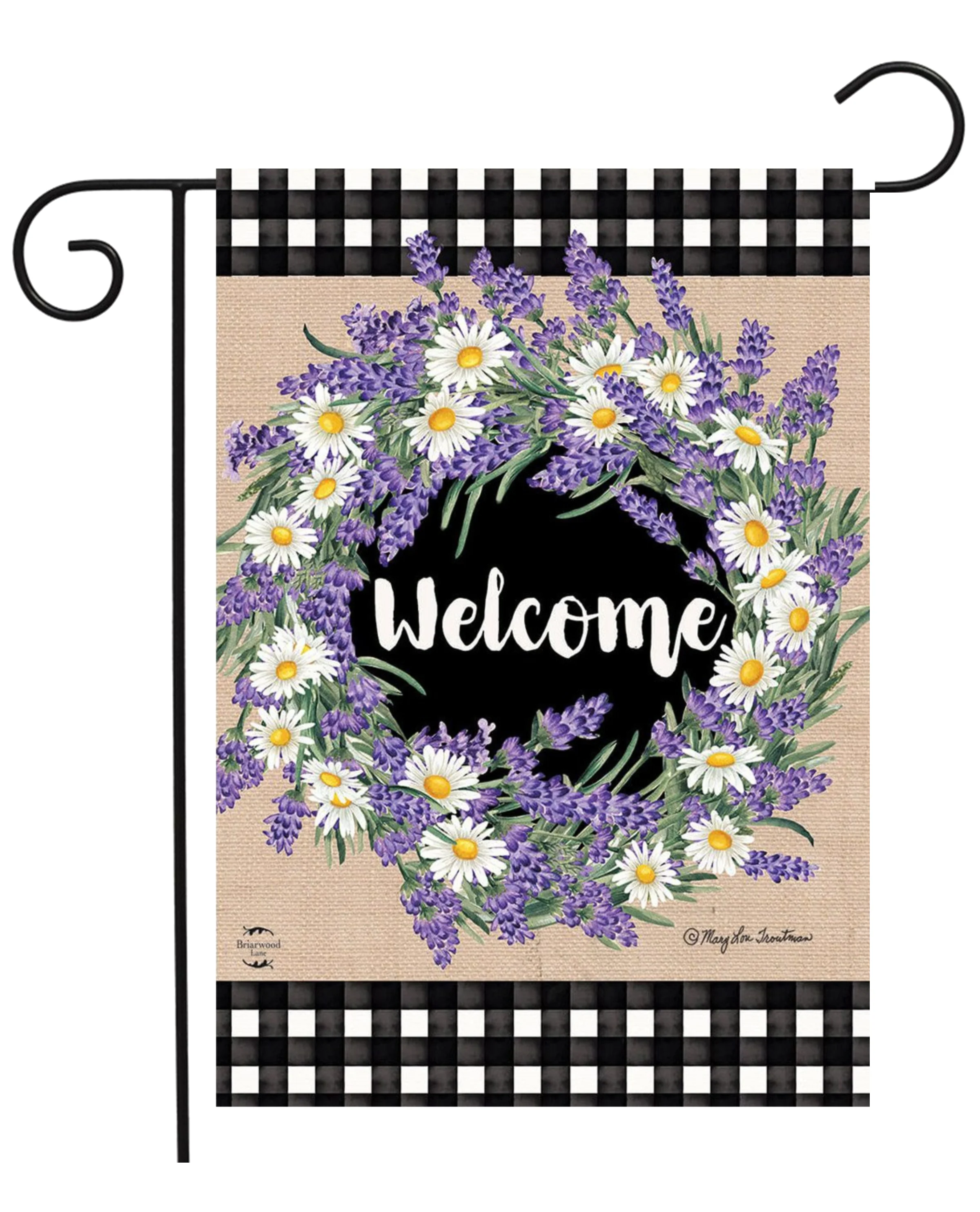 Lavender & Daisies Spring Garden Flag - Image 2