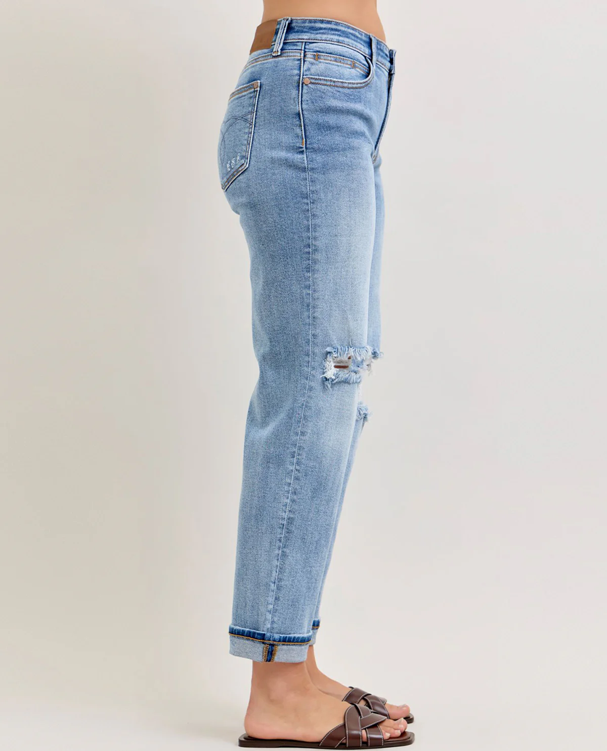 Judy Blue Mr Boyfriend Jeans With Rips In Knees - Image 2