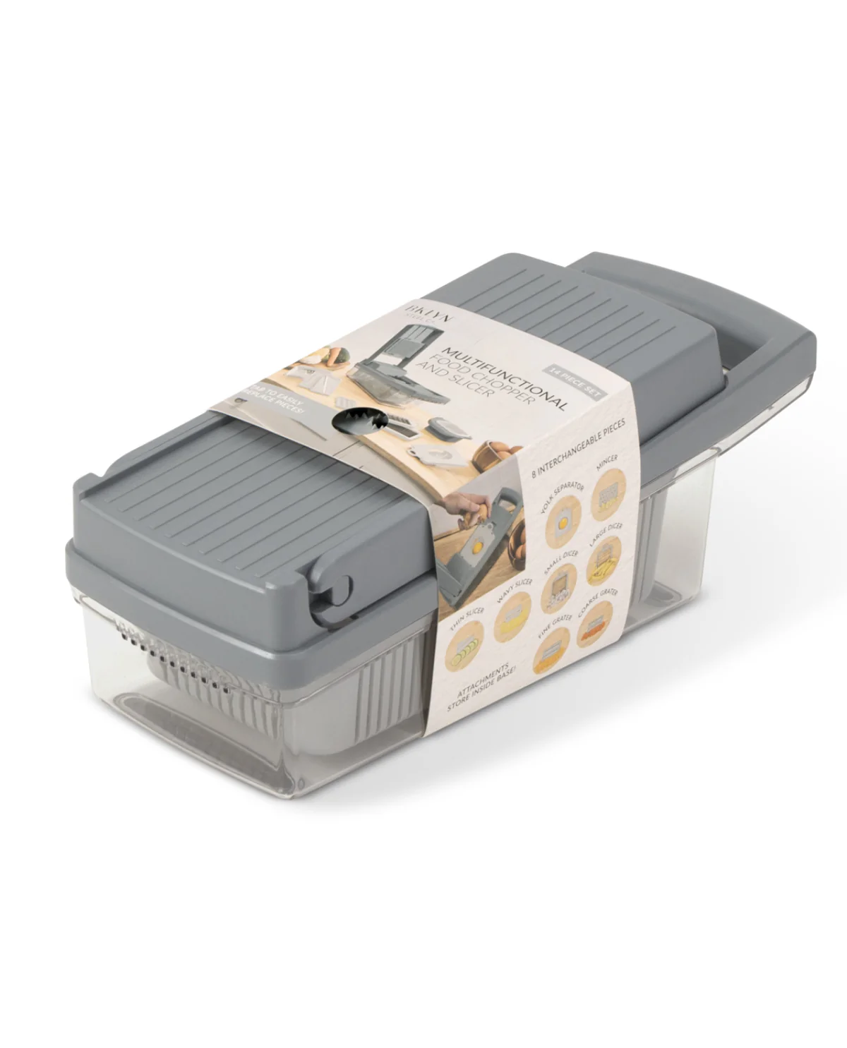 Multifunctional Food Chopper And Slicer - Grey - Image 2