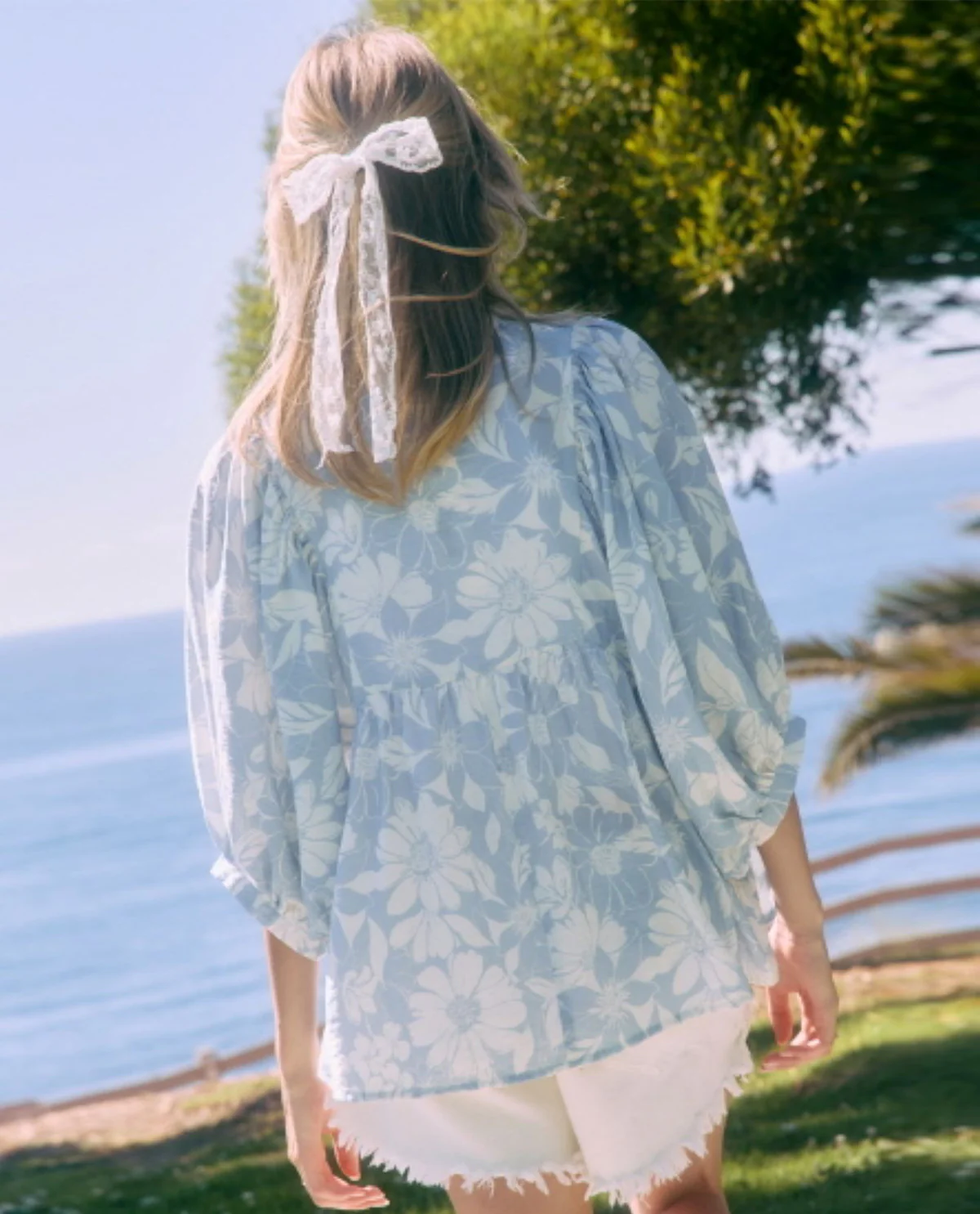 Oddi Floral Print Blouse Blue - Image 2