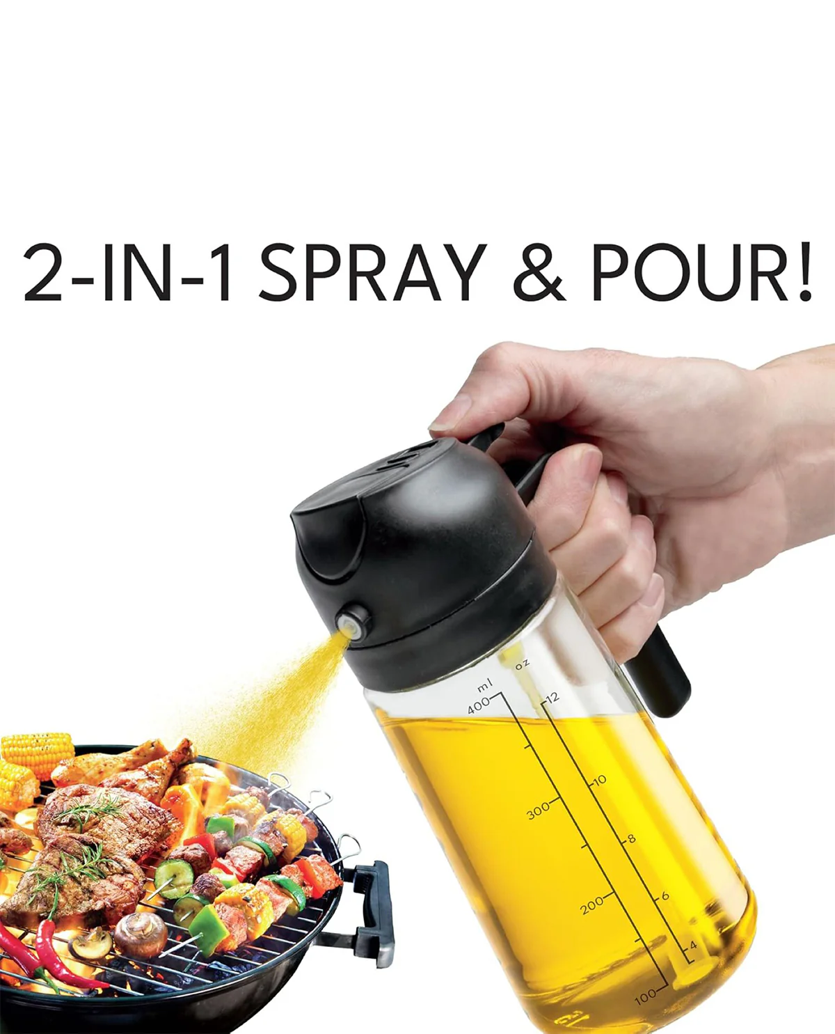 OliveGlow 2-N-1 Spray & Pour Oil Dispenser - Image 4
