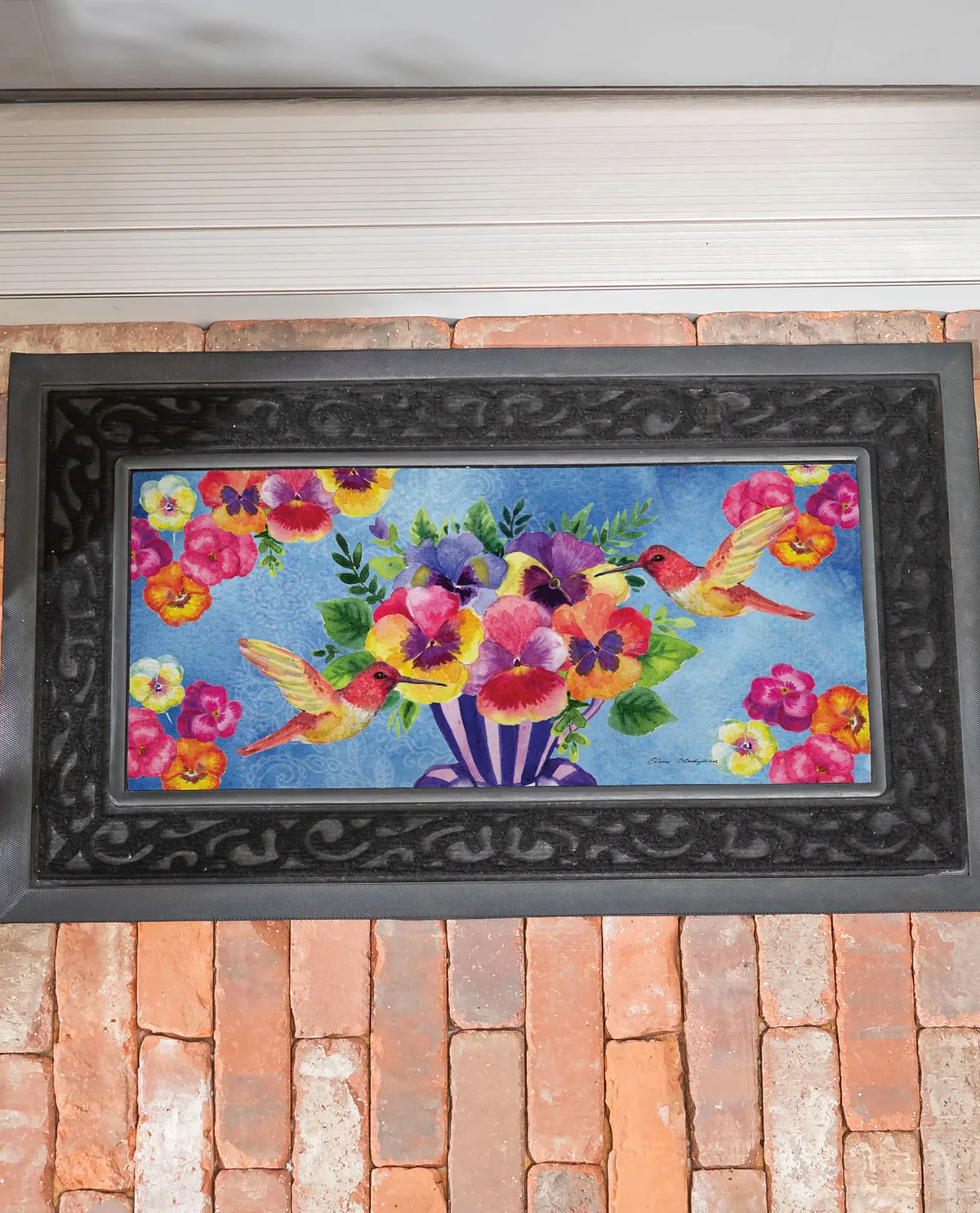 Pansies & Hummingbird Tea Cup Sassafras - Image 2