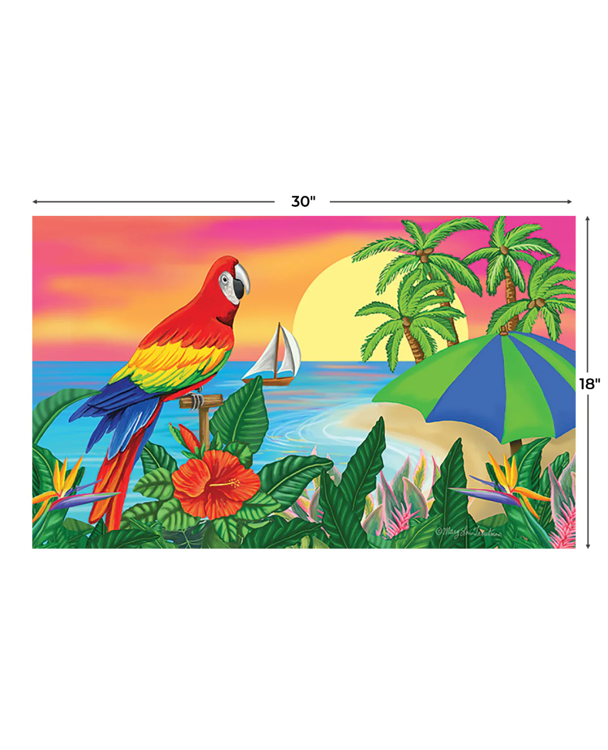 Paradise Parrot Summer Doormat - Image 3