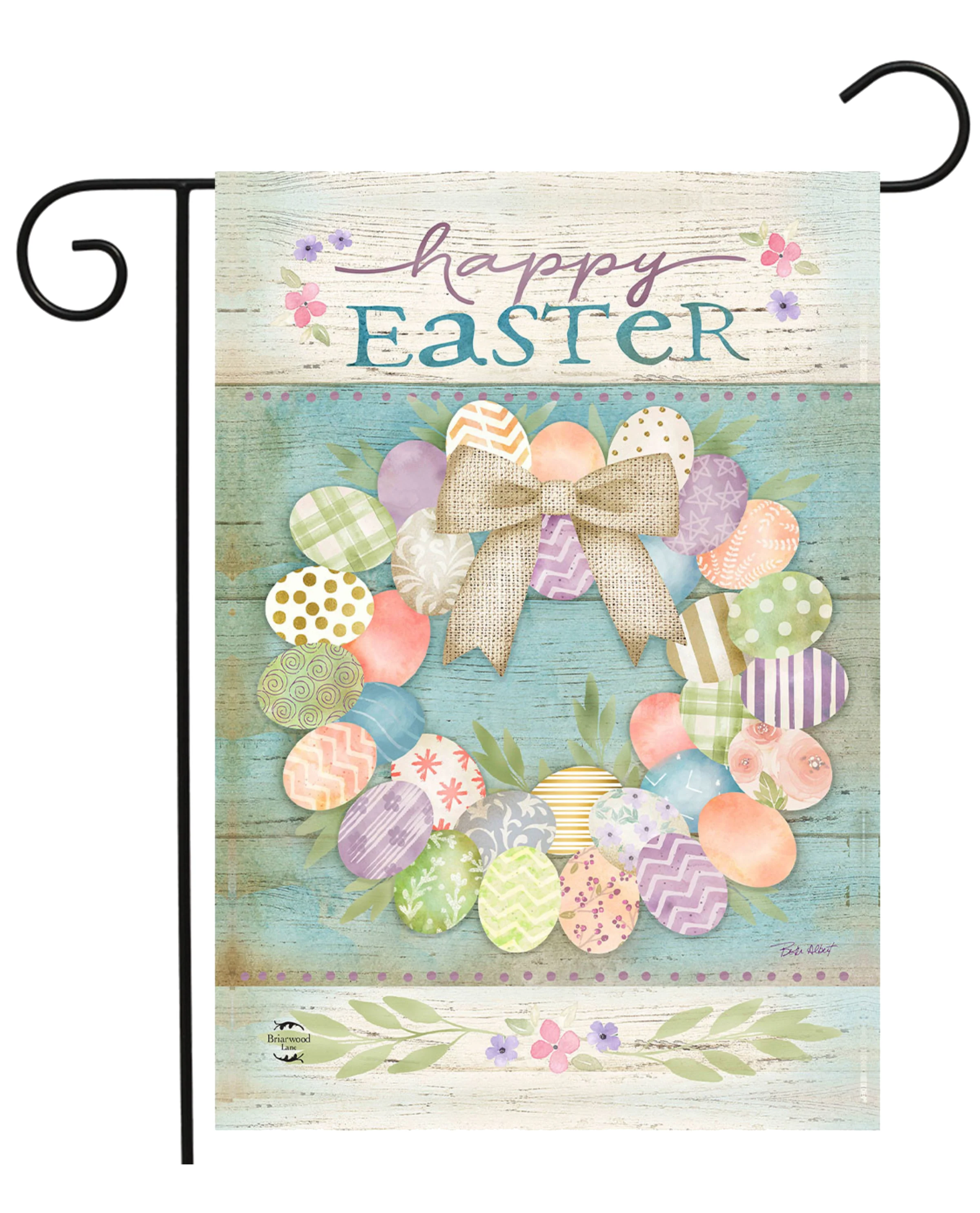 Pastel Easter Wreath Garden Flag - Image 2
