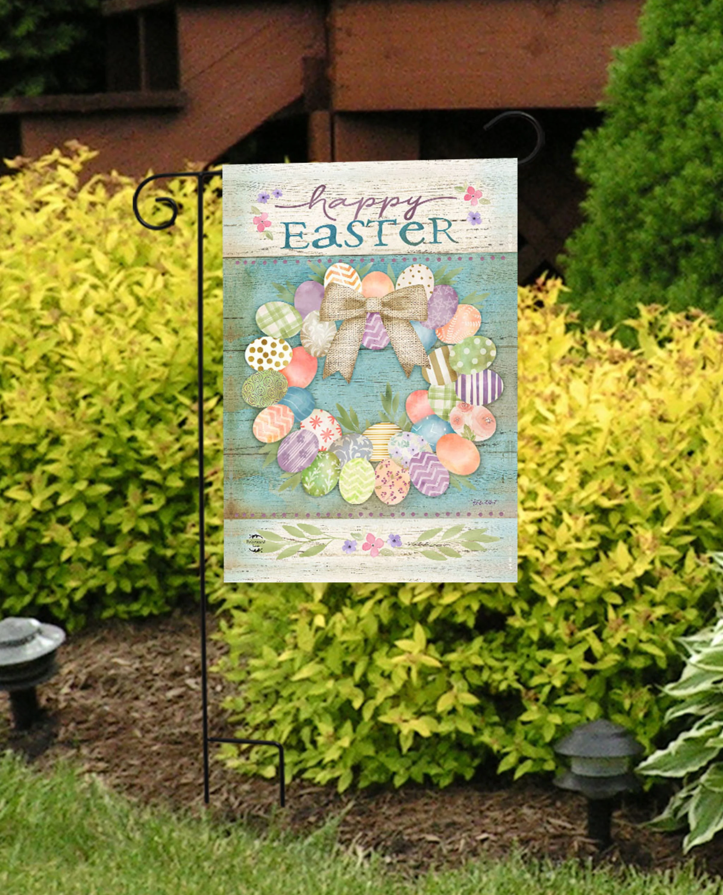 Pastel Easter Wreath Garden Flag - Image 3