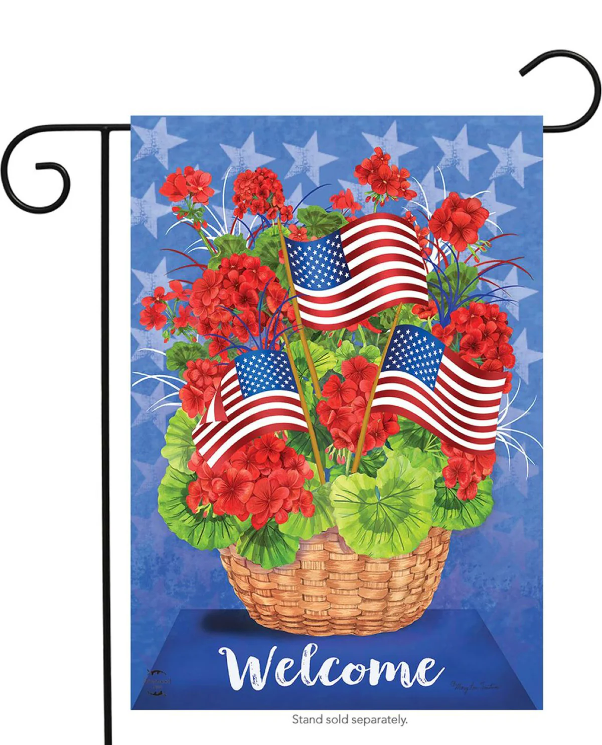 Patriotic Basket Summer Garden Flag - Image 3