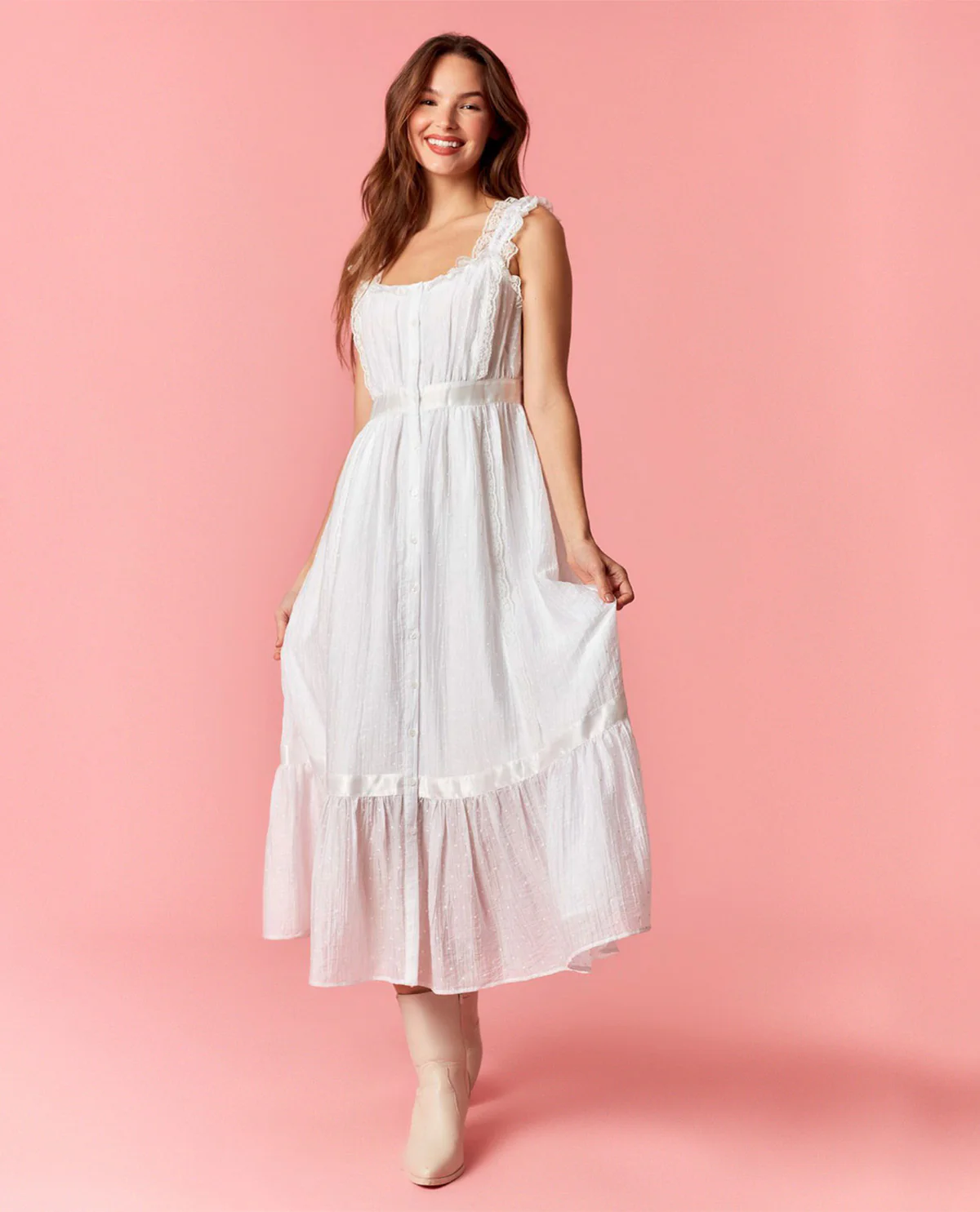Peach Love Dress White - Image 3