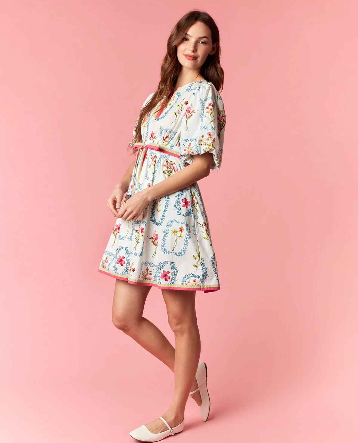 Peach Love Floral Smocked Waist Dress - Image 2