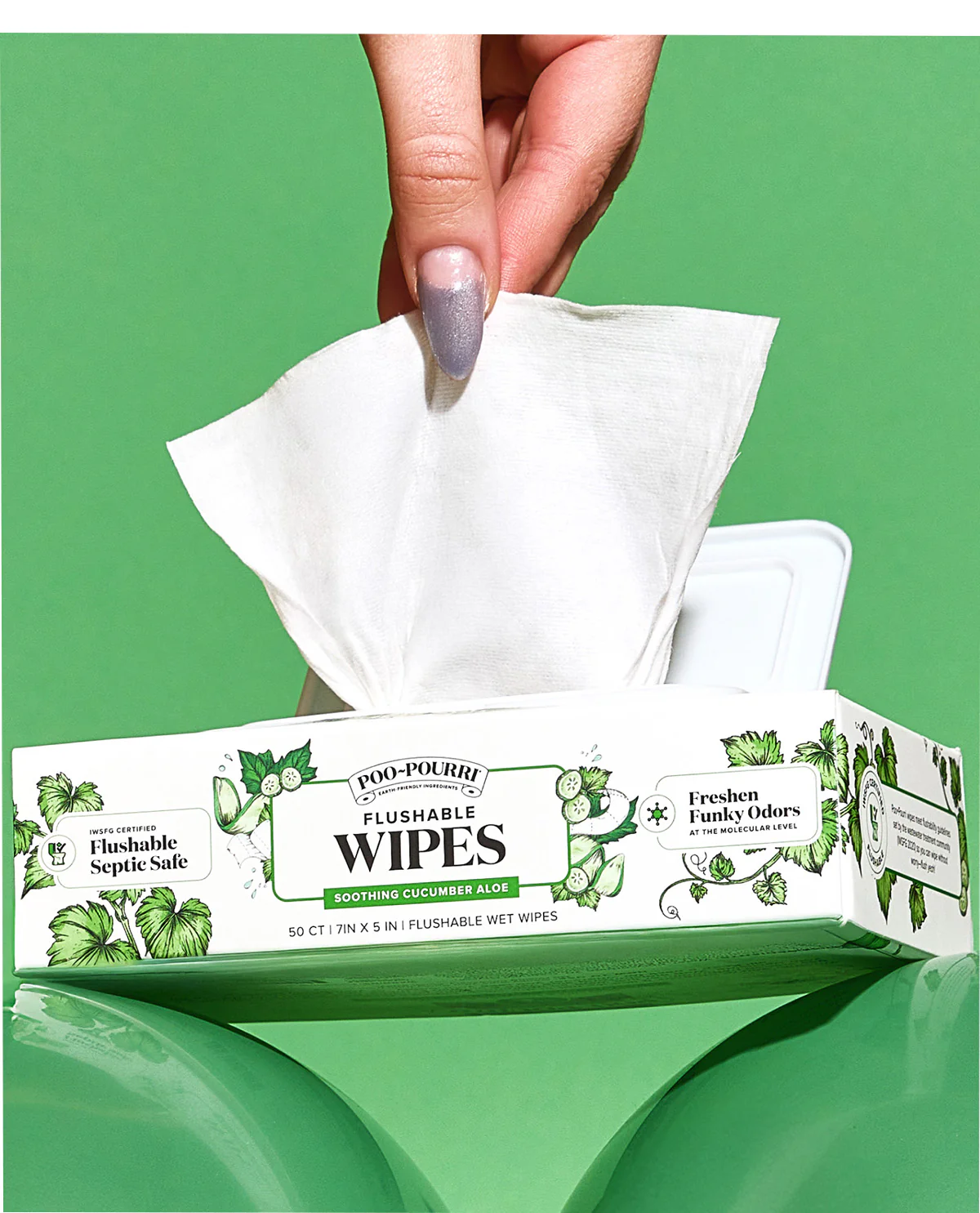 Poo Pourri 50 Count Cucumber Aloe Wipes - Image 2