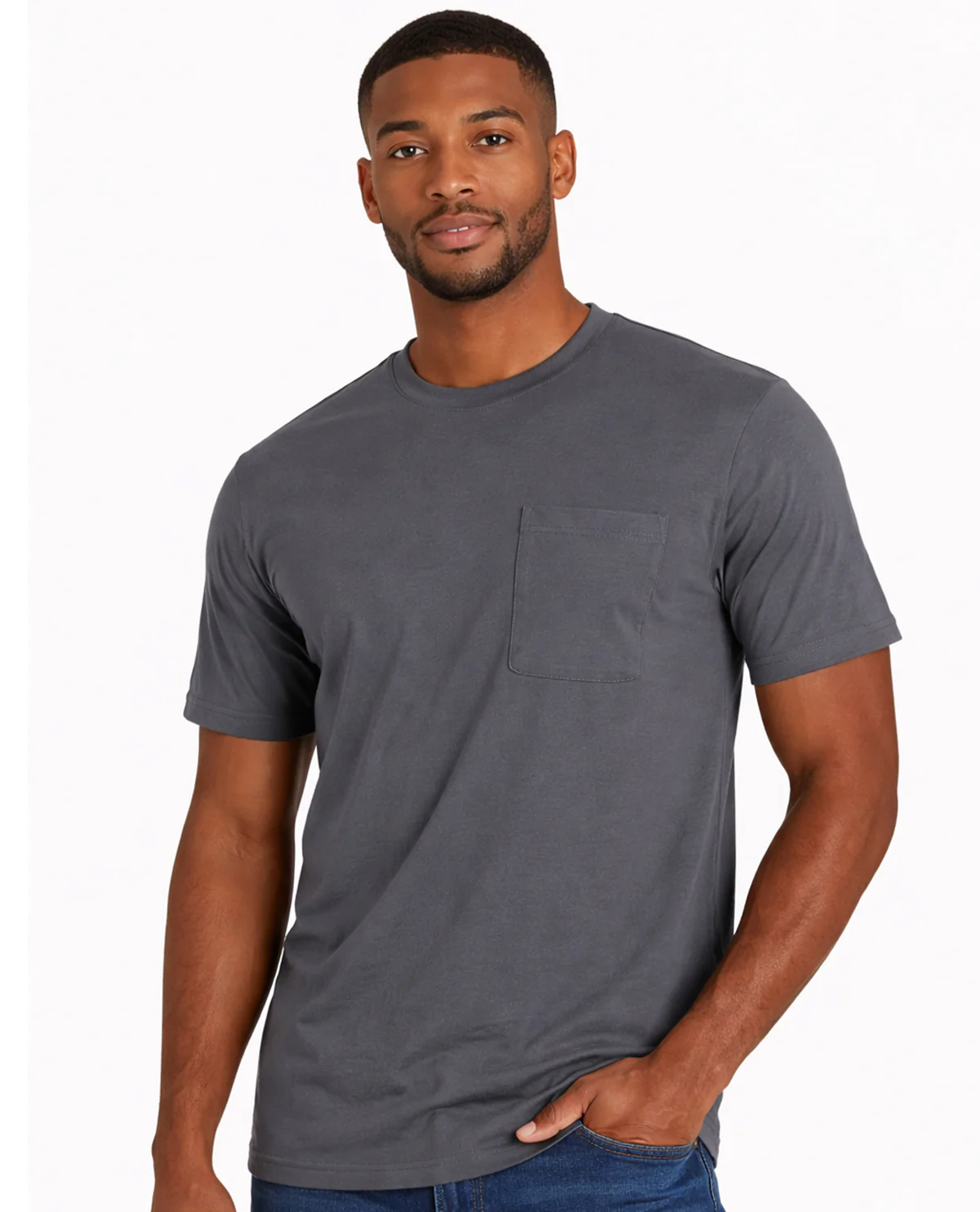 Real Essentials Cotton Short Sleeve Pocket Tee - Image 4