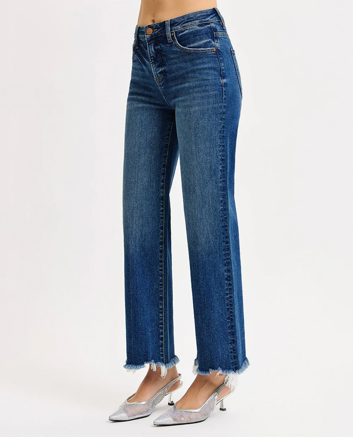 Risen High Rise Ankle Jeans Dark Denim - Image 2