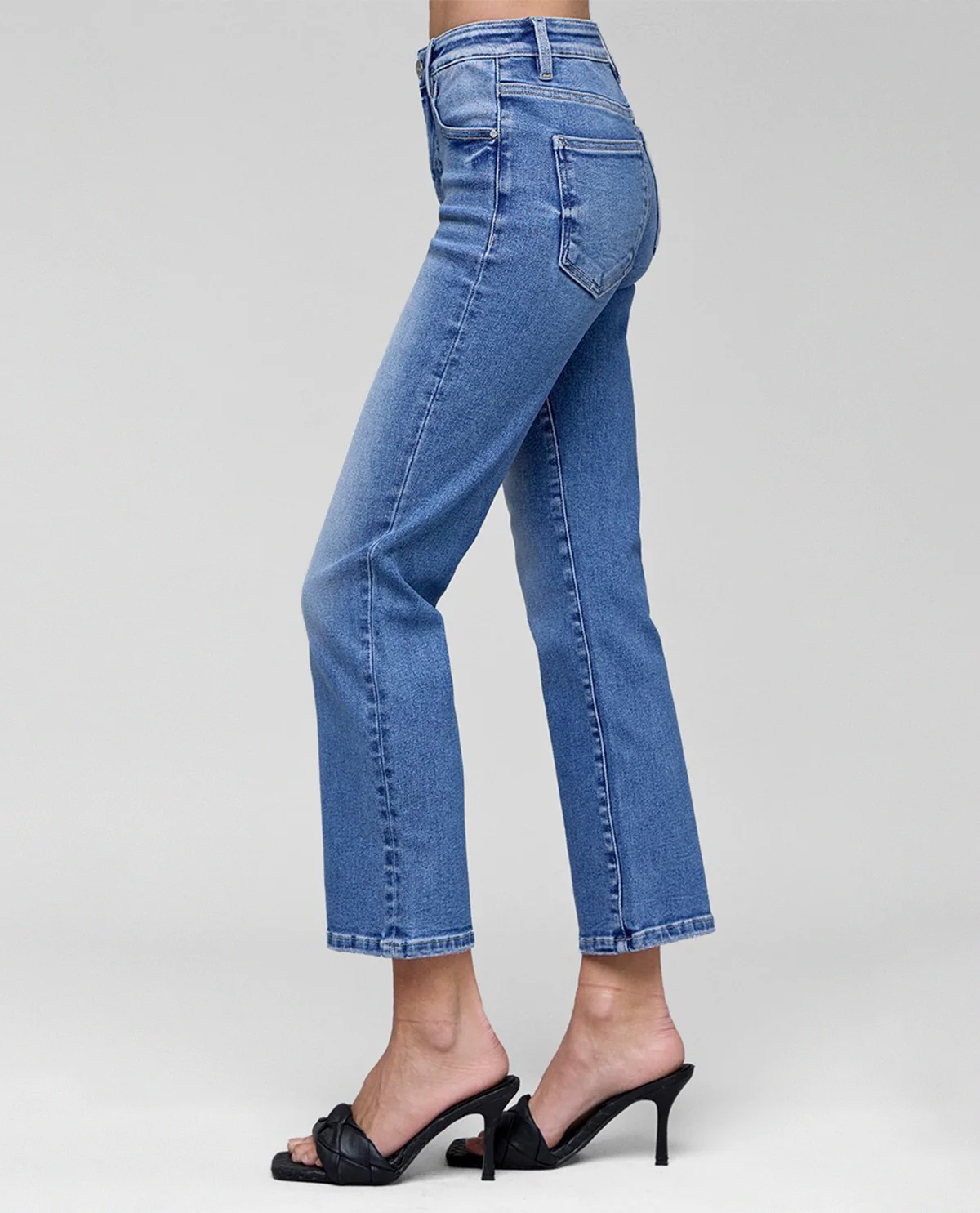 Risen High Rise Crop Jeans Medium Wash - Image 2