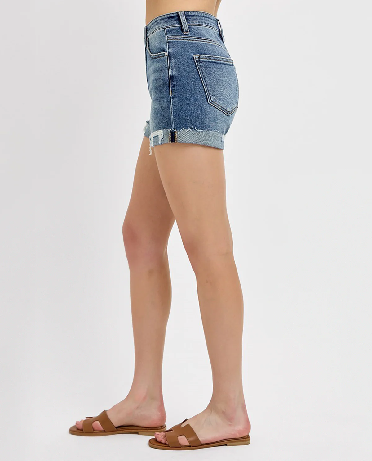 Risen High Rise Shorts Medium Wash - Image 2